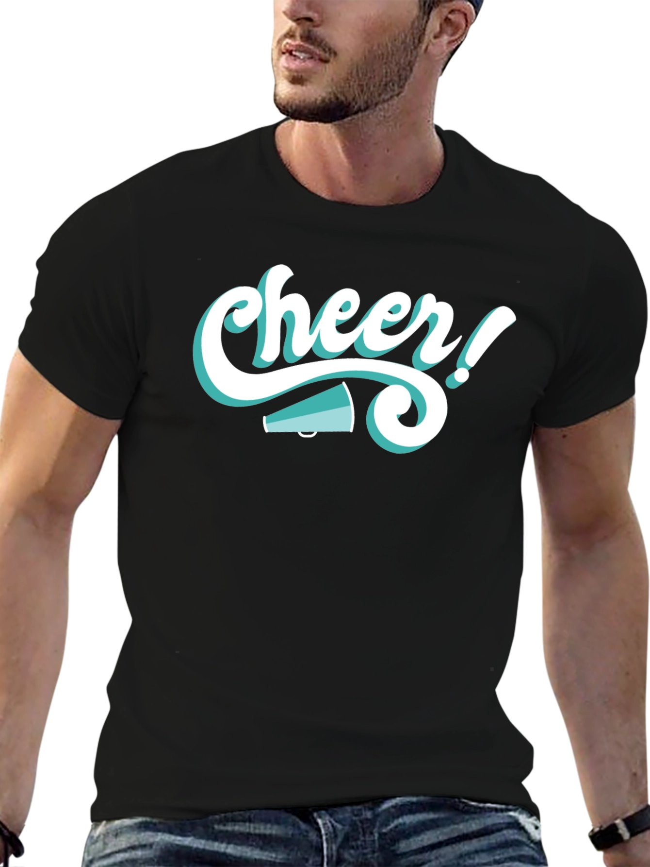 Cheerleader Tee: Cheer! Graphic Print Crew Neck T-Shirt