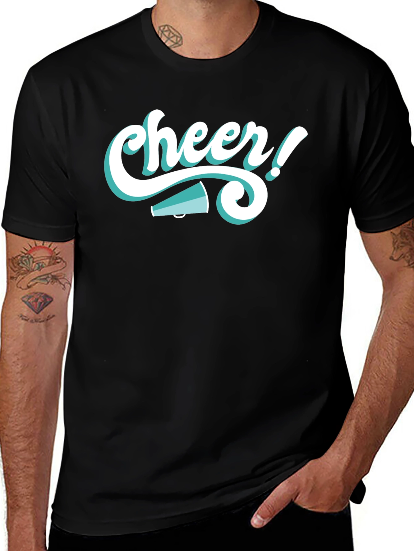 Cheerleader Tee: Cheer! Graphic Print Crew Neck T-Shirt