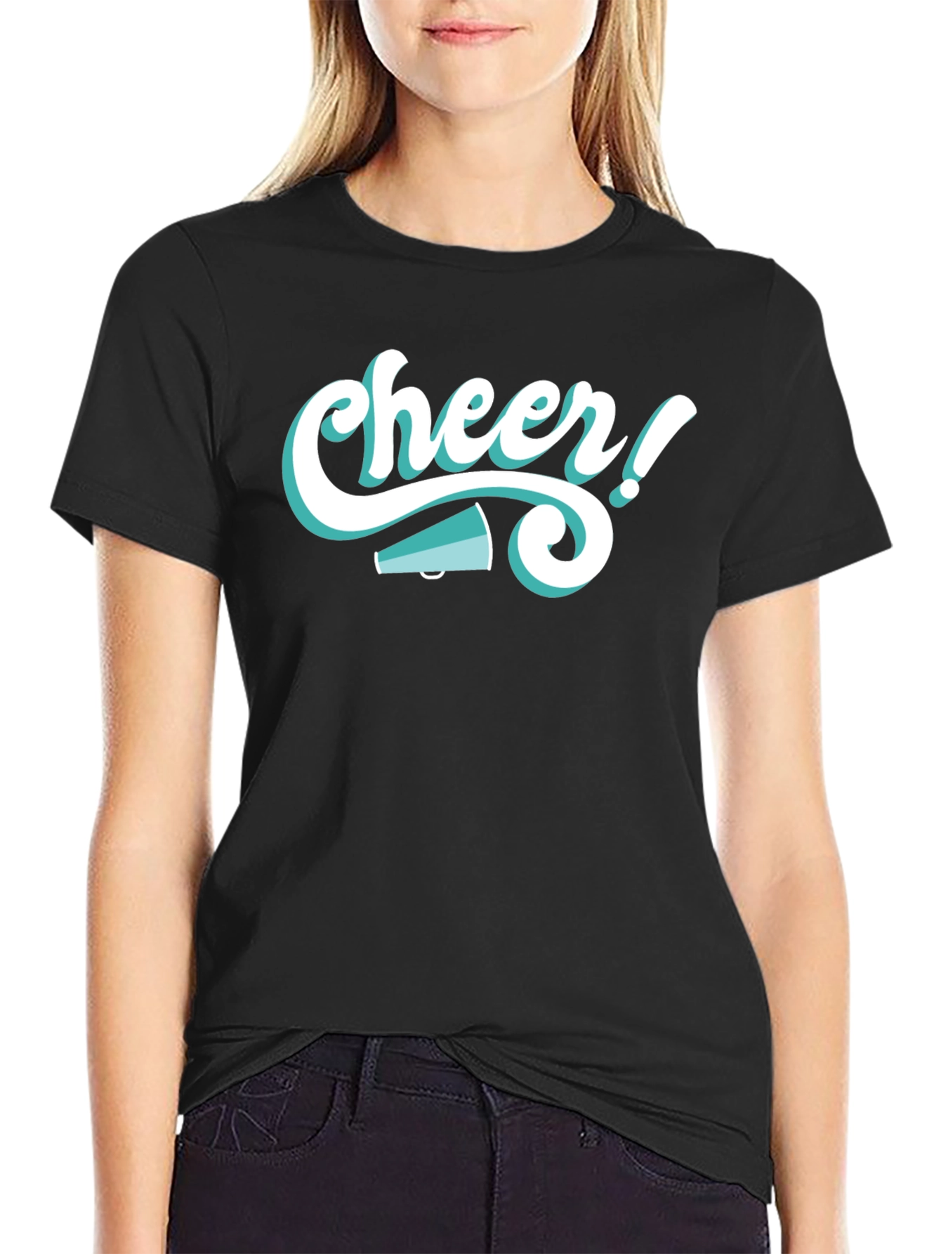 Cheerleader Tee: Cheer! Graphic Print Crew Neck T-Shirt
