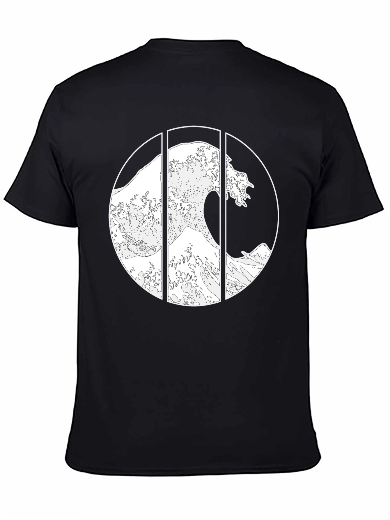 Great Wave Graphic Tee - Stylish Black Cotton T-Shirt