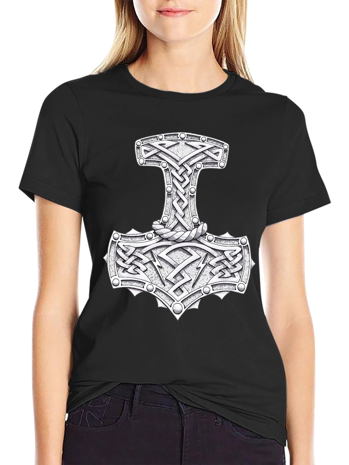 Mjöllnir Viking Hammer T-Shirt - Norse Mythology Design