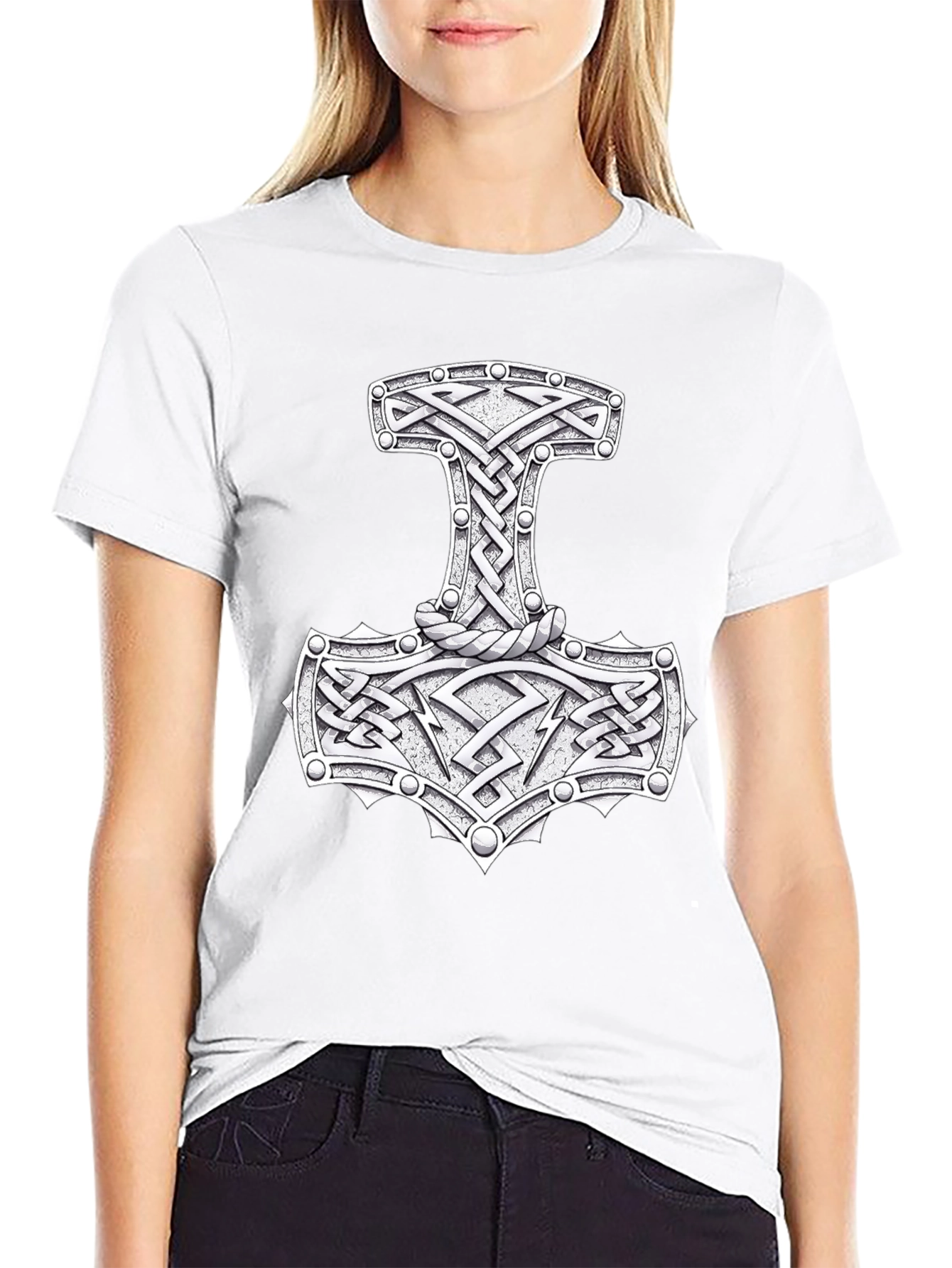 Mjöllnir Viking Hammer T-Shirt - Norse Mythology Design