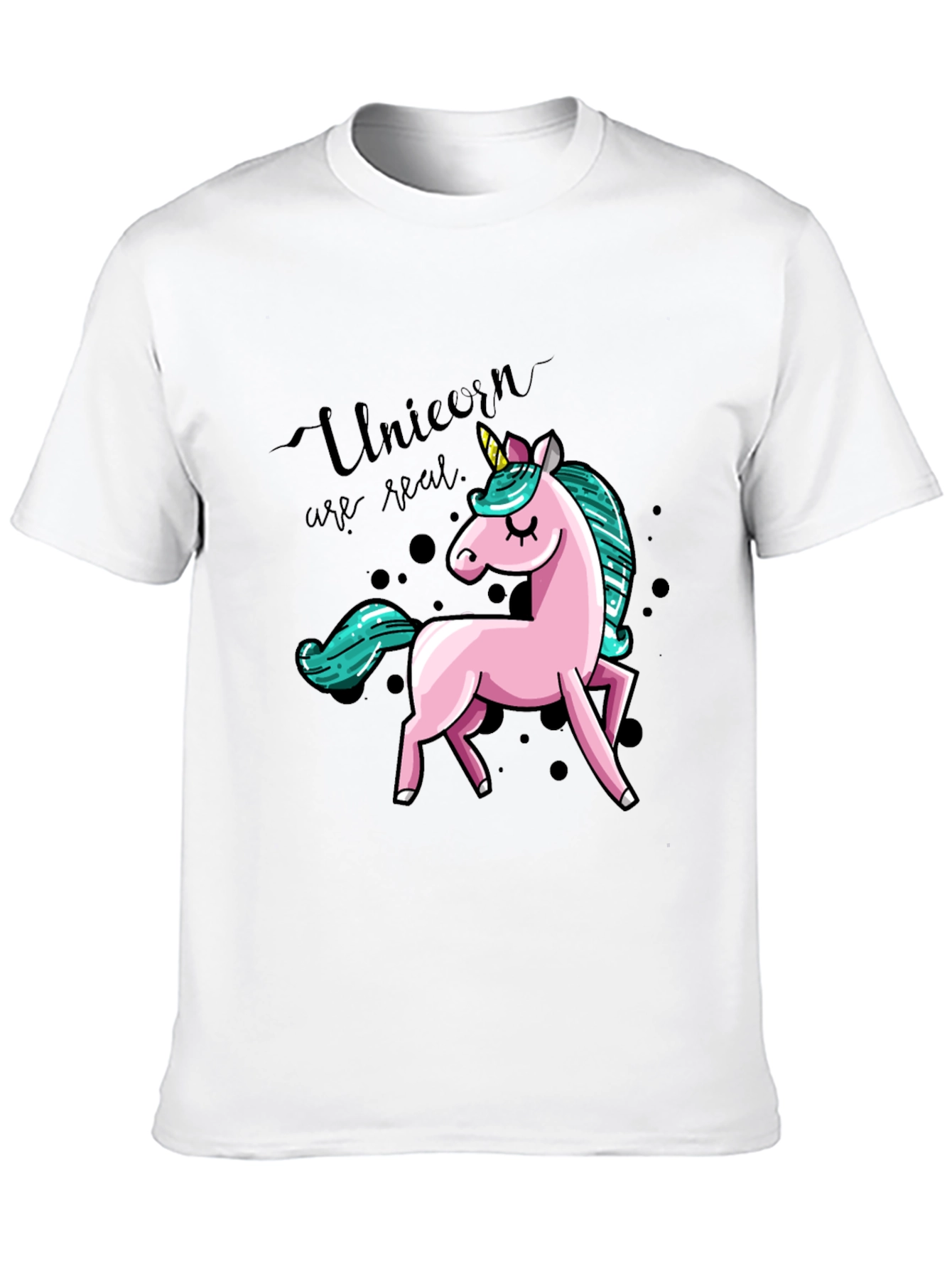 Unicorn Graphic Print T-Shirt - Black