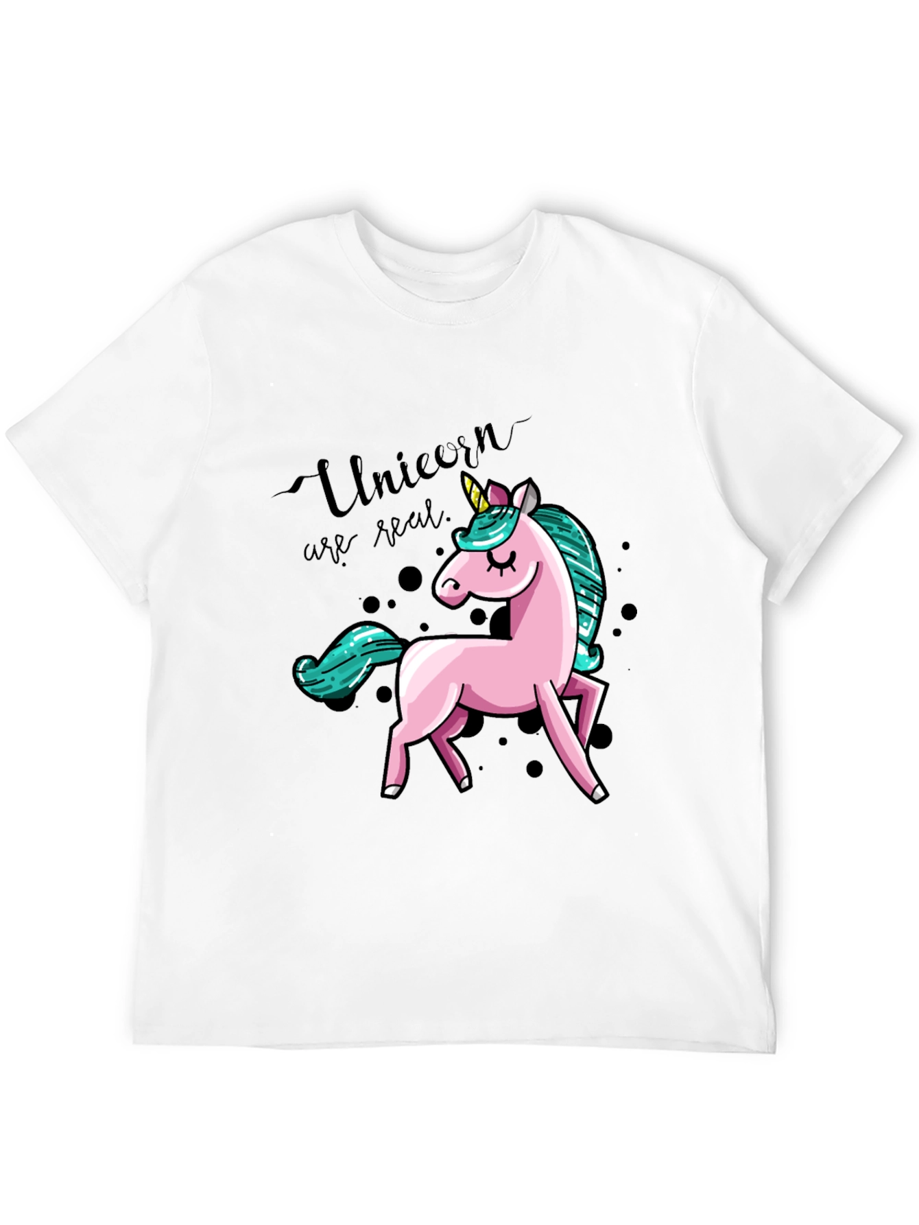 Unicorn Graphic Print T-Shirt - Black