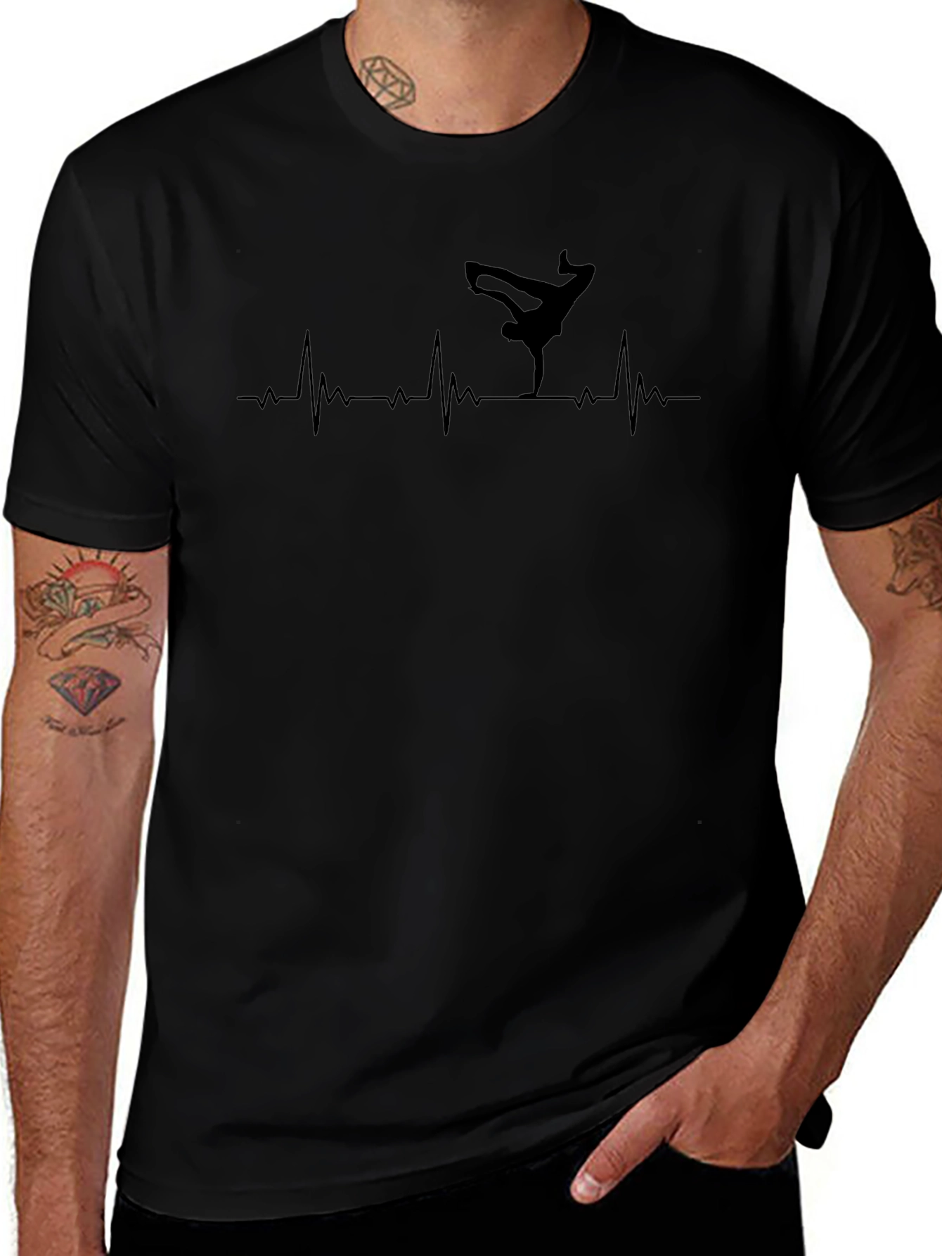 Breakdance Heartbeat T-Shirt - Cool Graphic Tee
