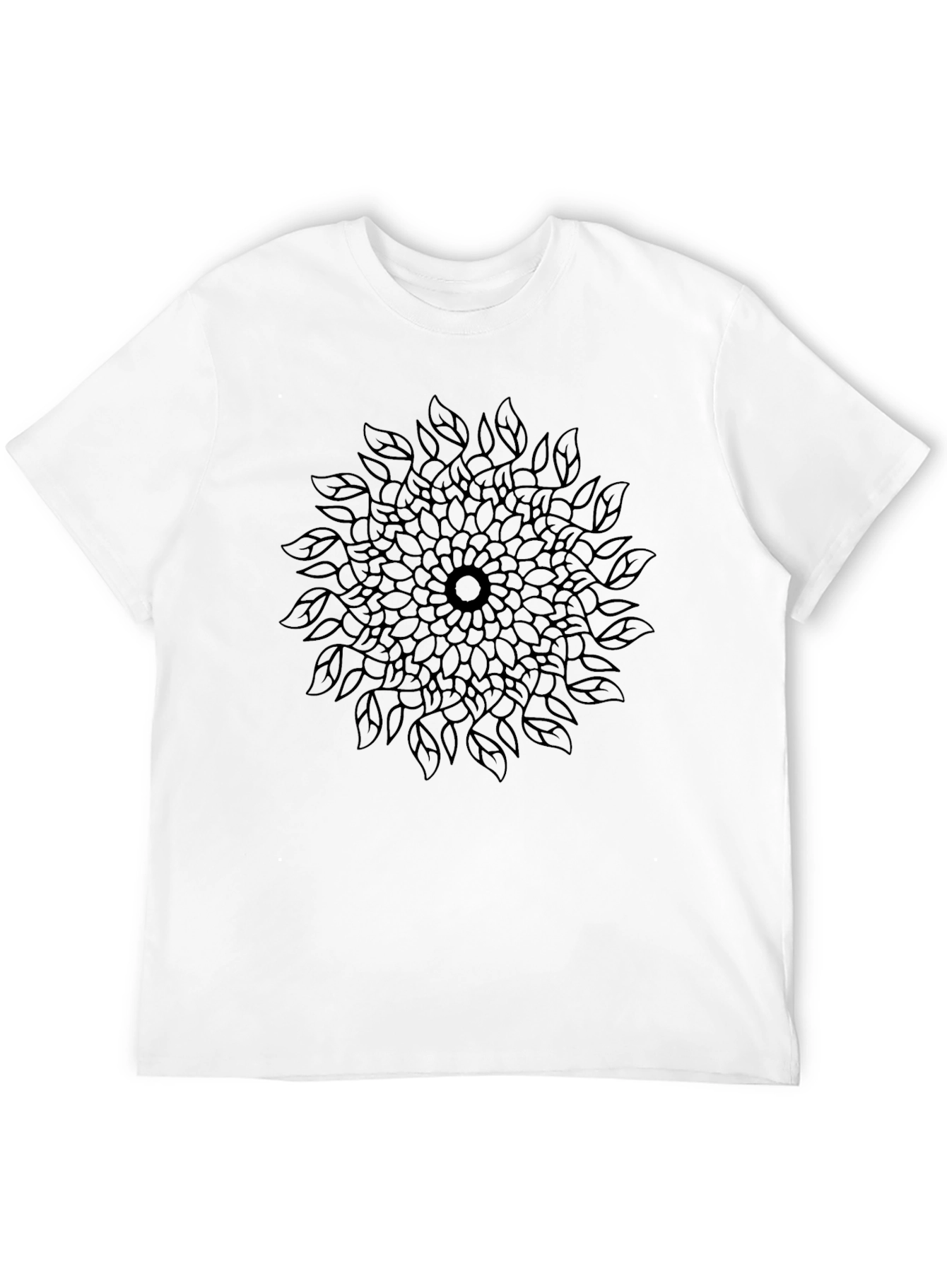 Black Floral Mandala Graphic T-Shirt