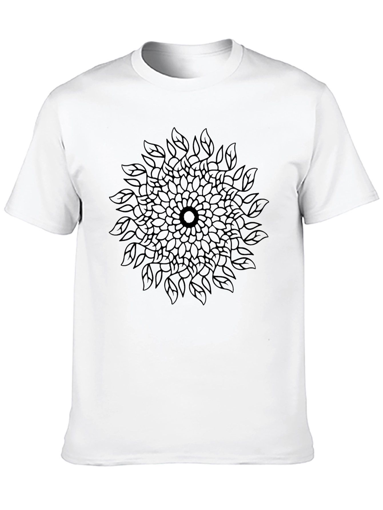 Black Floral Mandala Graphic T-Shirt