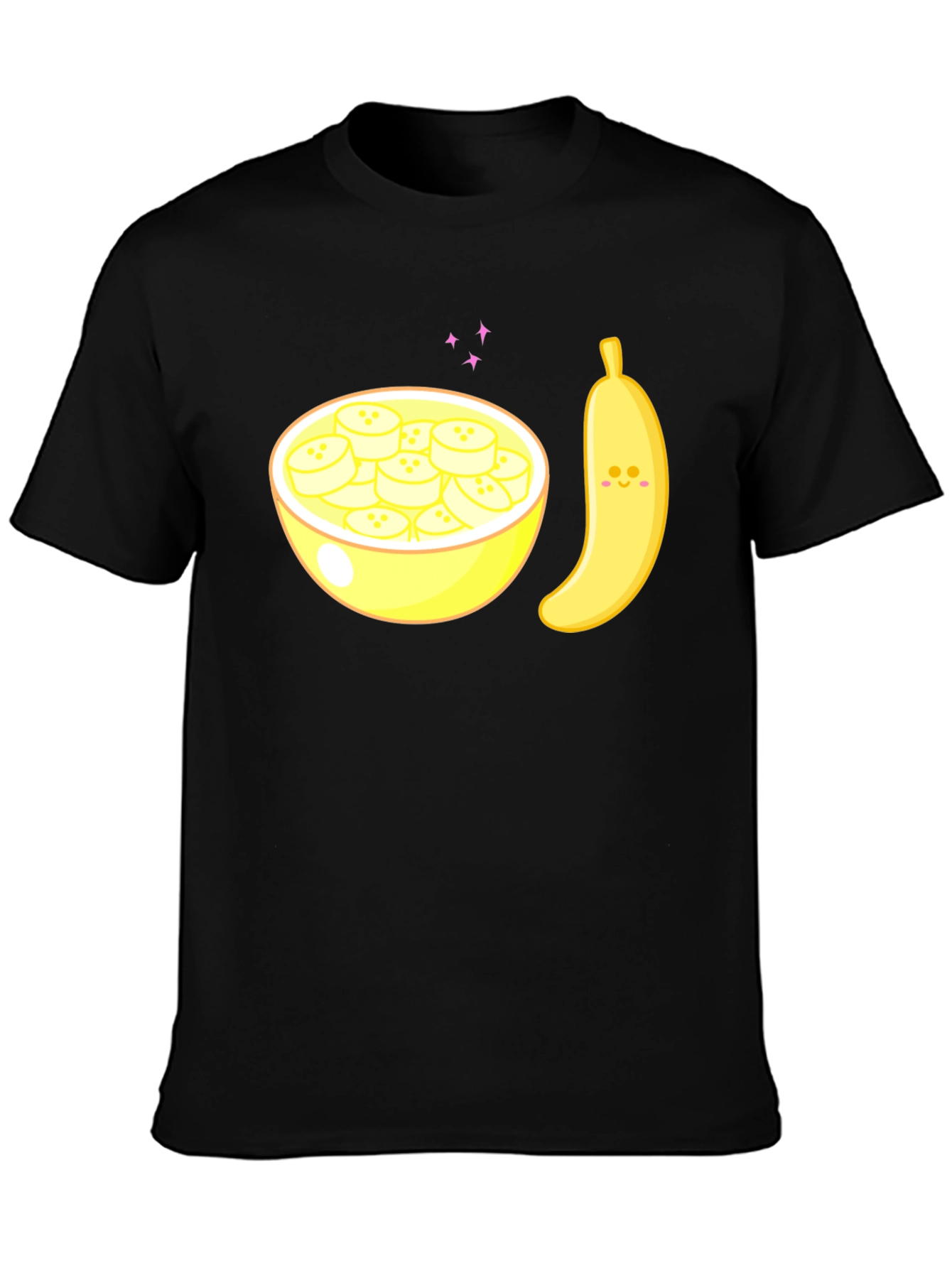 Cute Banana Bowl Graphic Tee - Soft Cotton Blend