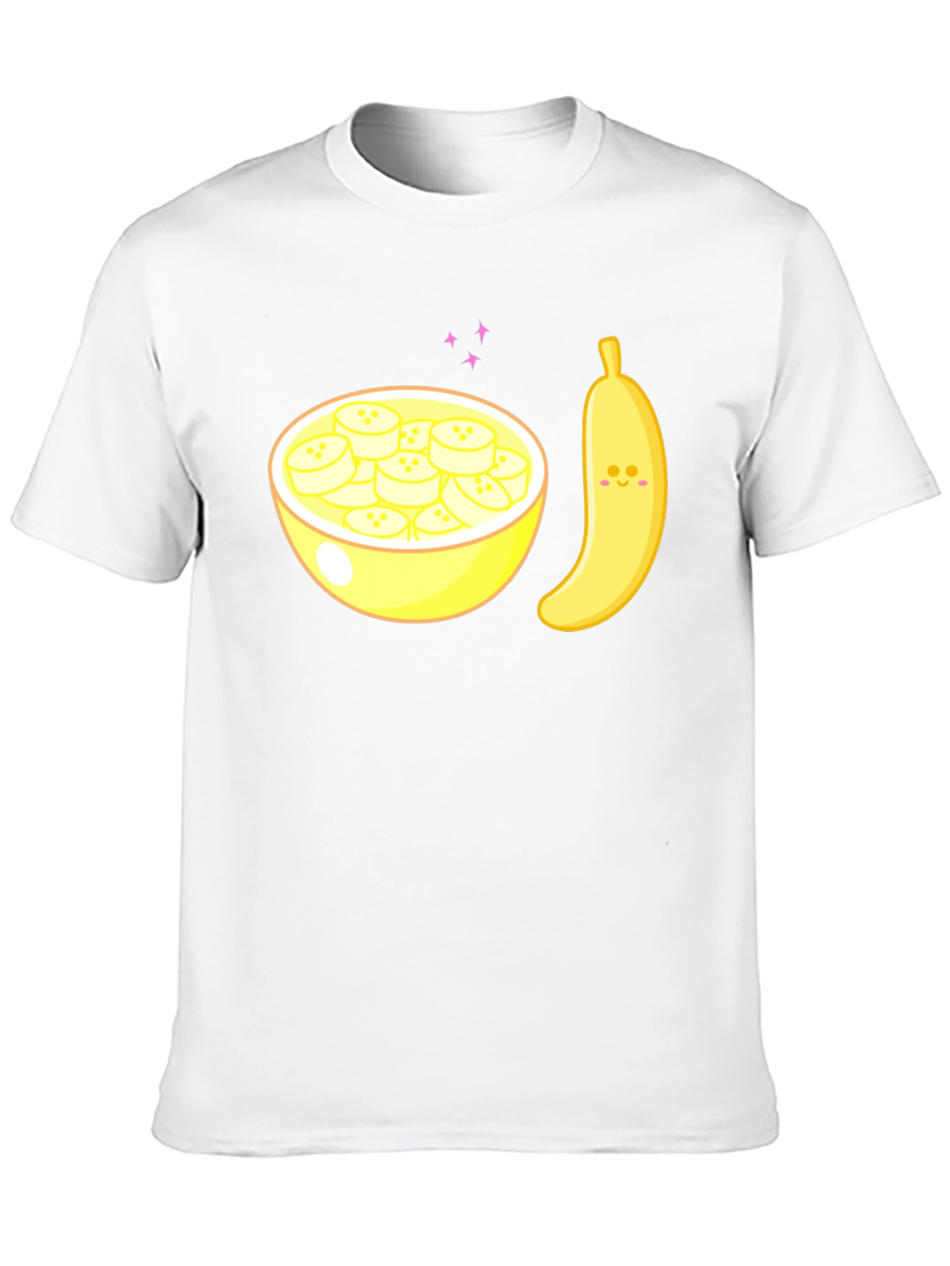 Cute Banana Bowl Graphic Tee - Soft Cotton Blend