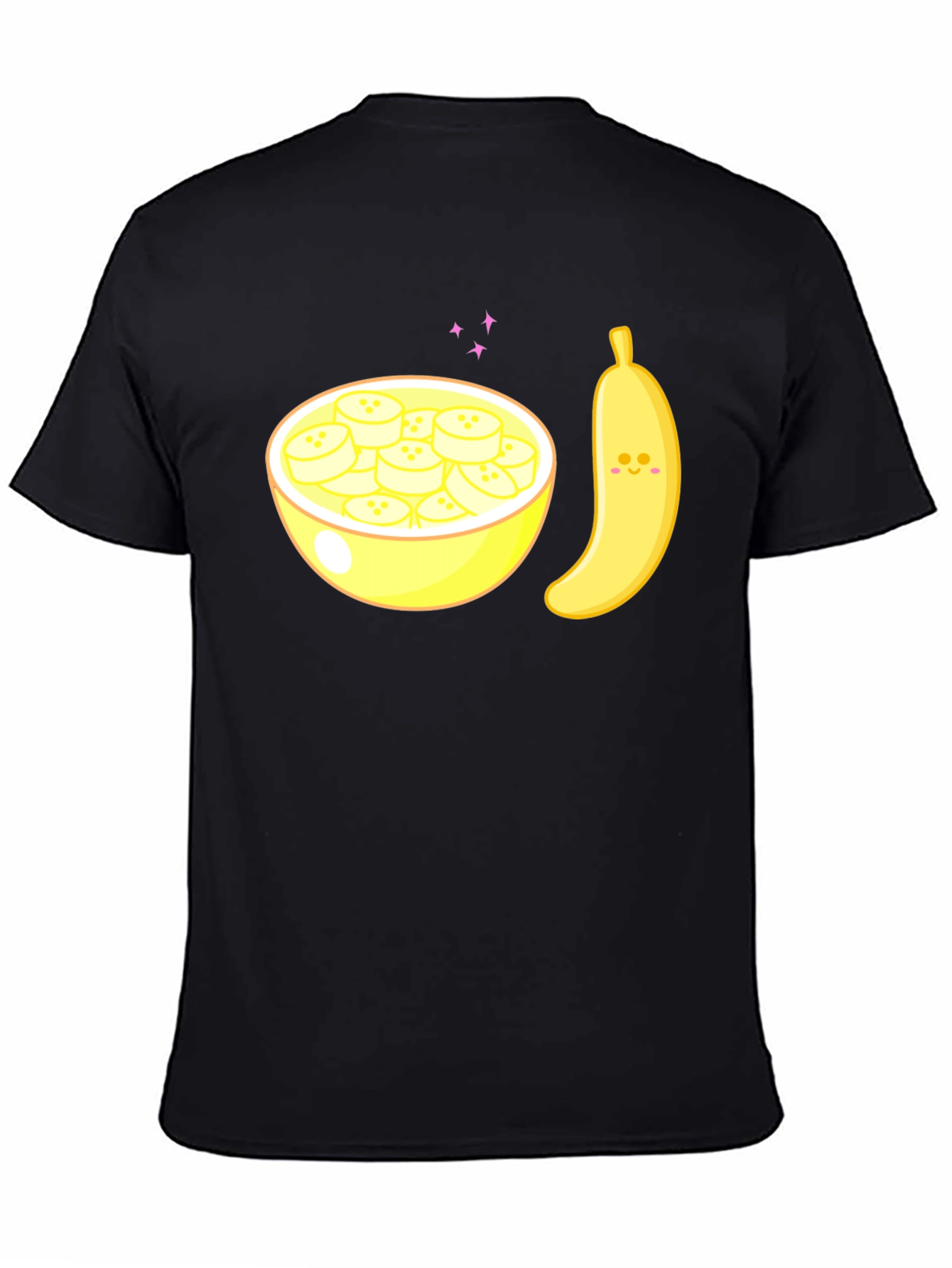 Cute Banana Bowl Graphic Tee - Soft Cotton Blend