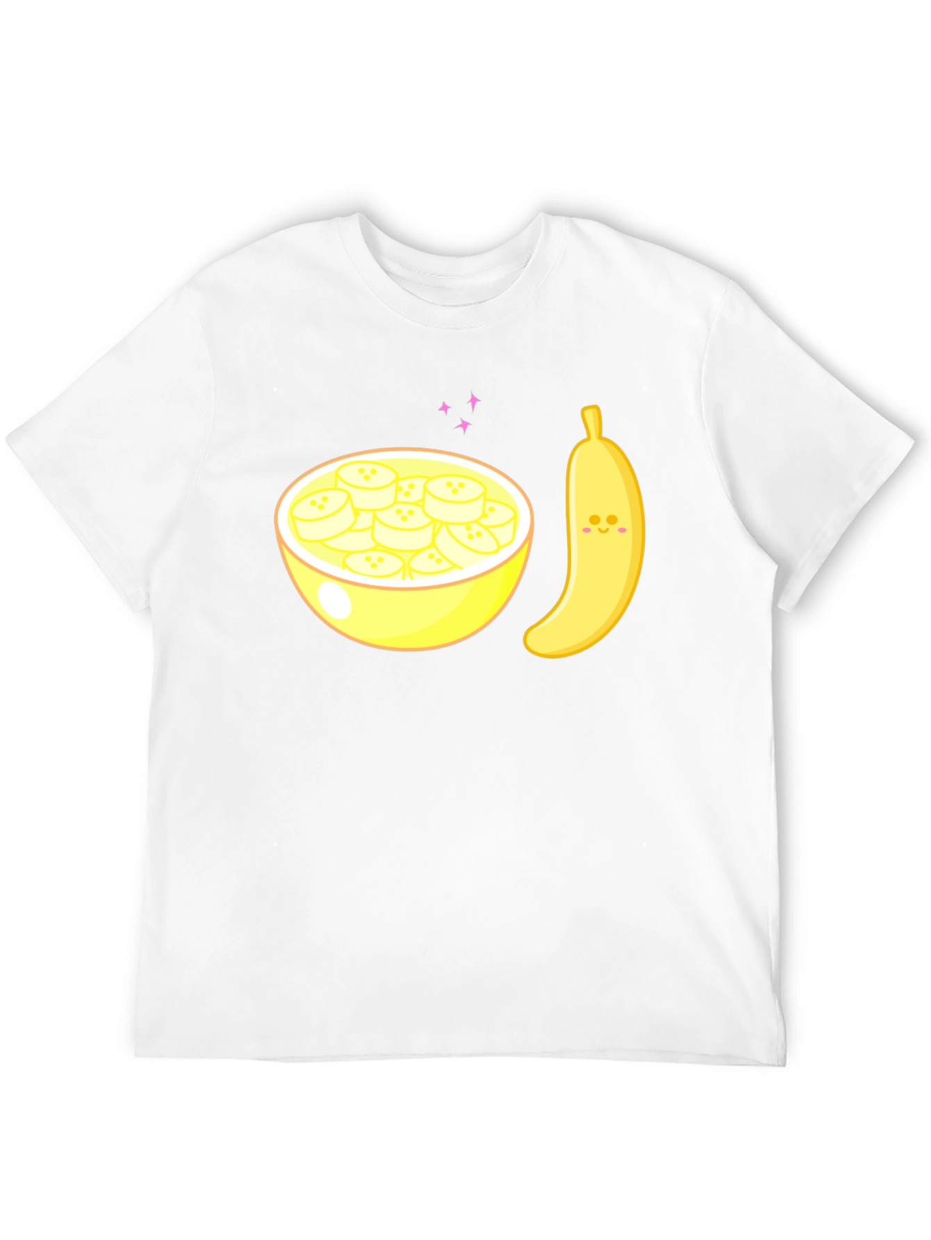 Cute Banana Bowl Graphic Tee - Soft Cotton Blend