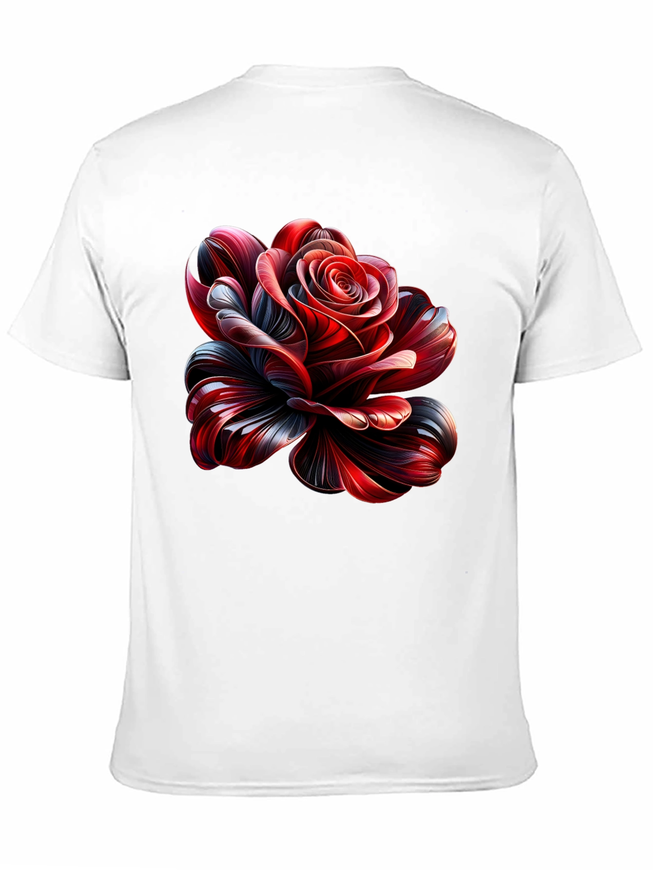 Elegant Rose Graphic Black T-Shirt