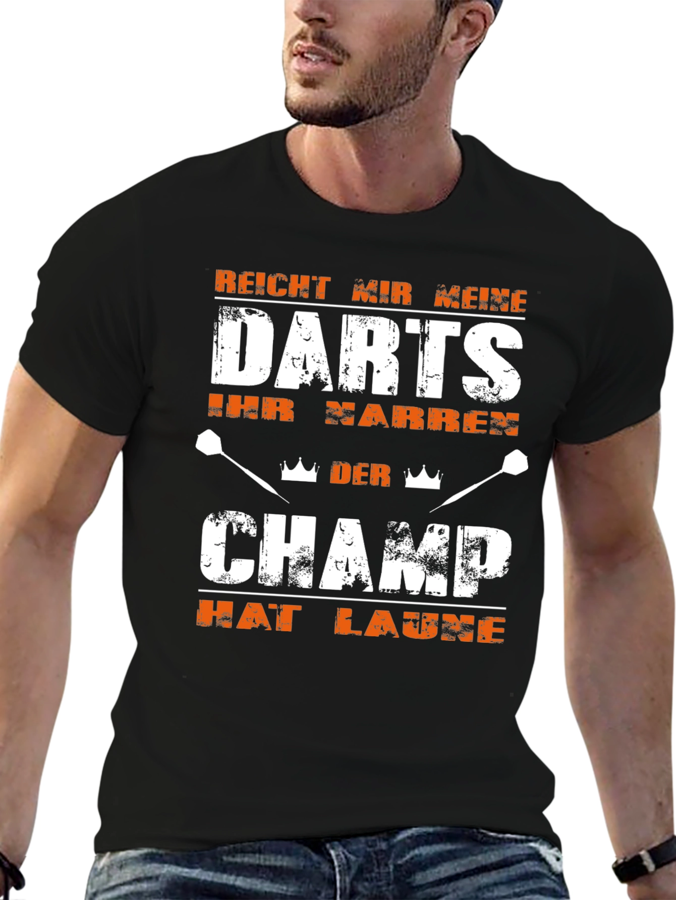 Darts Champ Funny Slogan Black T-Shirt