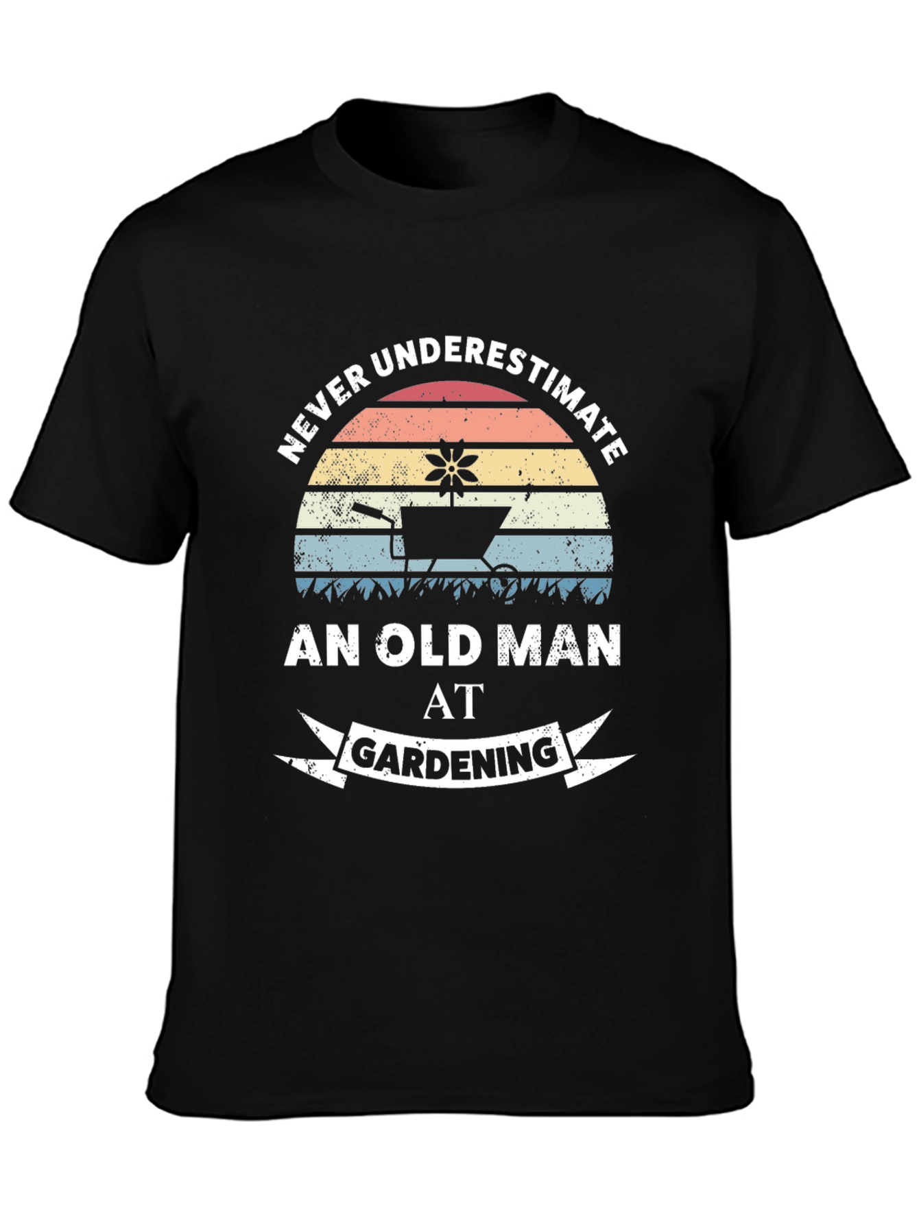 Never Underestimate Old Man Gardening T-Shirt