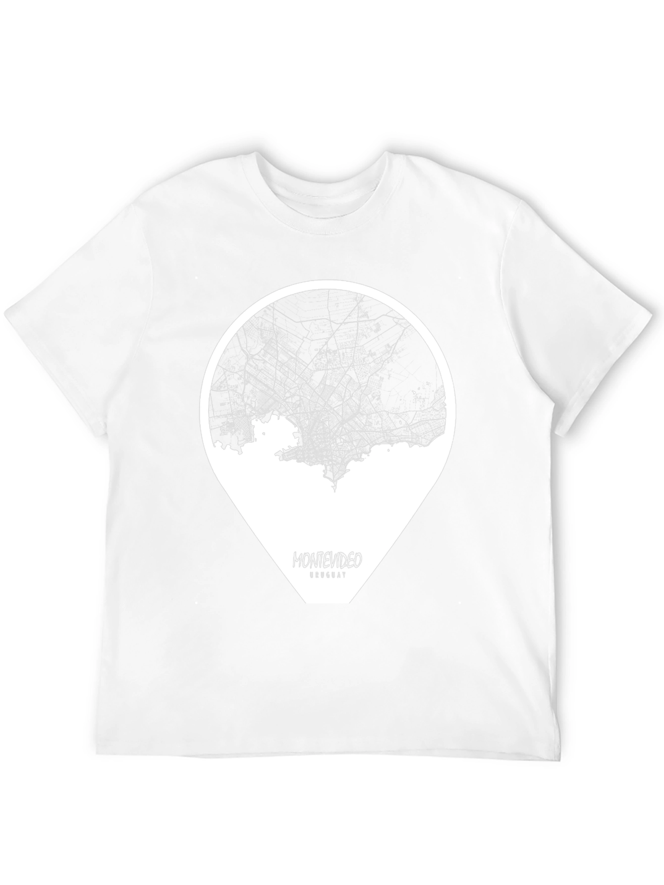 Montevideo Uruguay Black Map T-Shirt