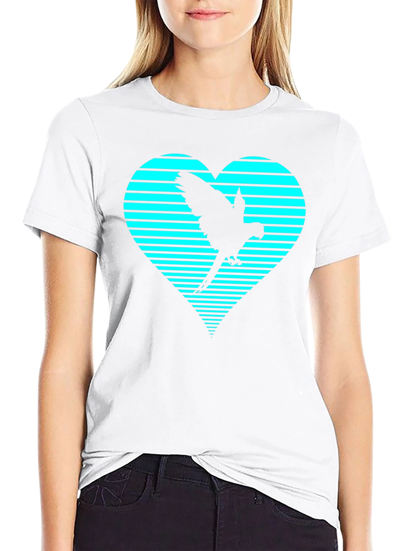 Parrot Heart Graphic Tee - Trendy Casual Shirt