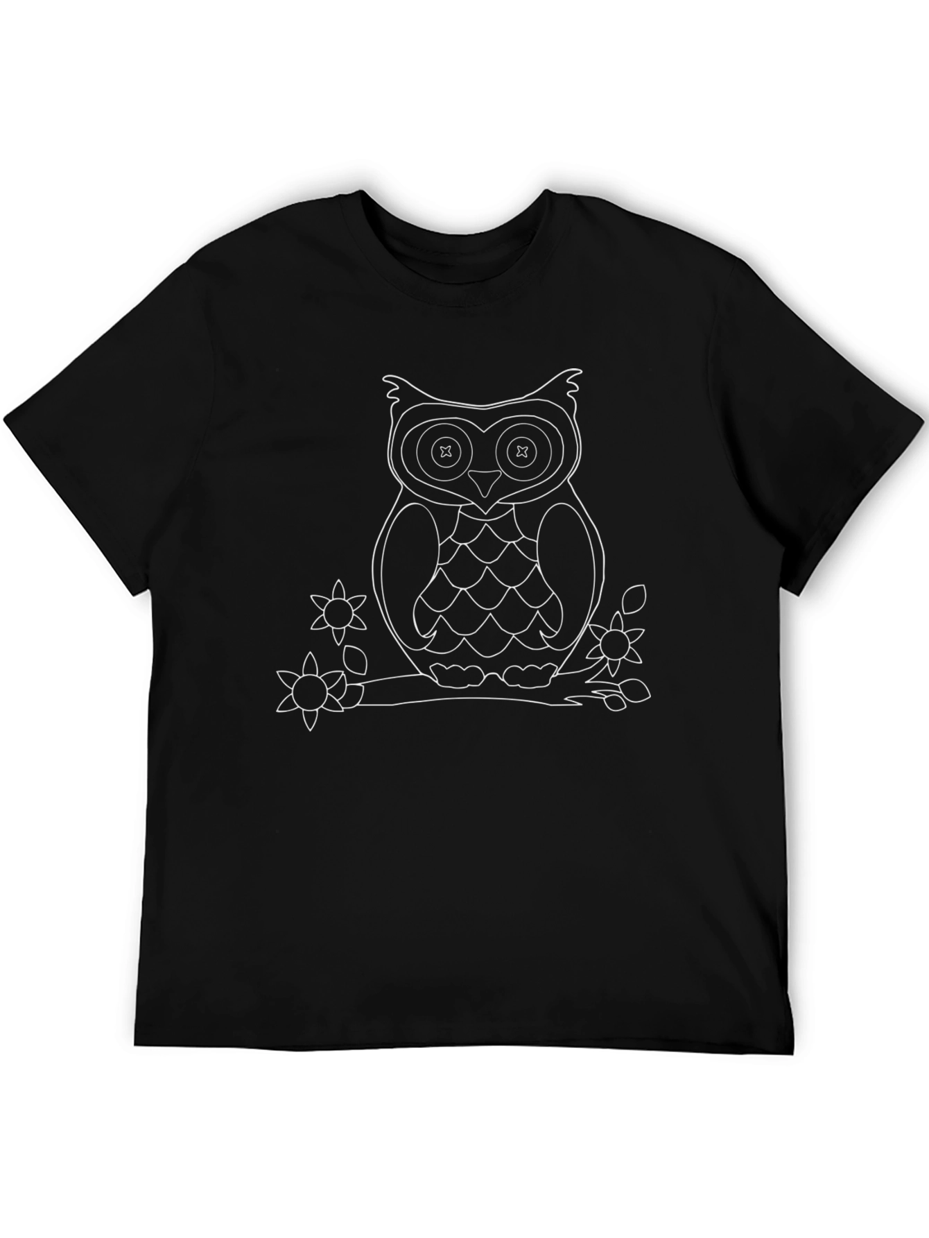 Owl Outline Graphic Tee - Unique Design