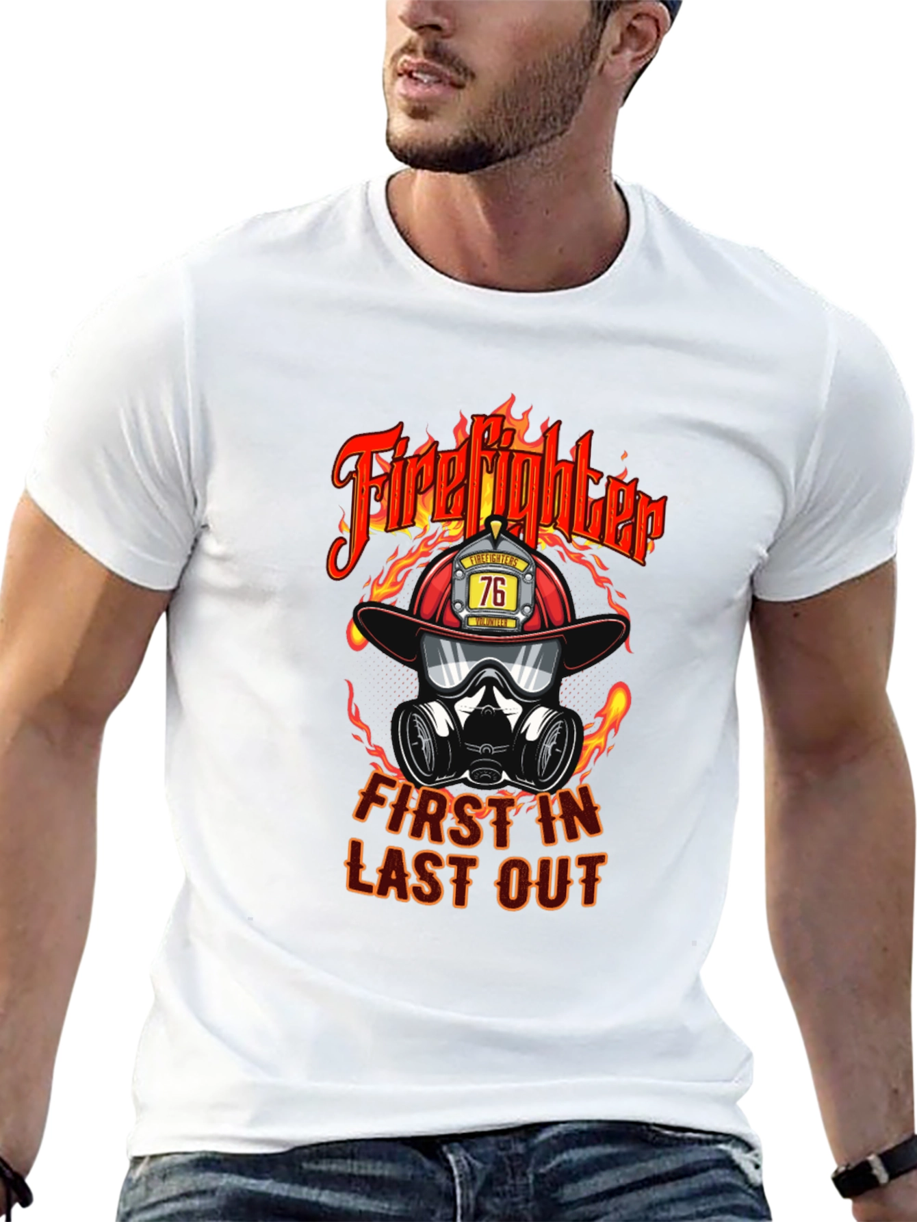 Firefighter First In Last Out Graphic T-Shirt