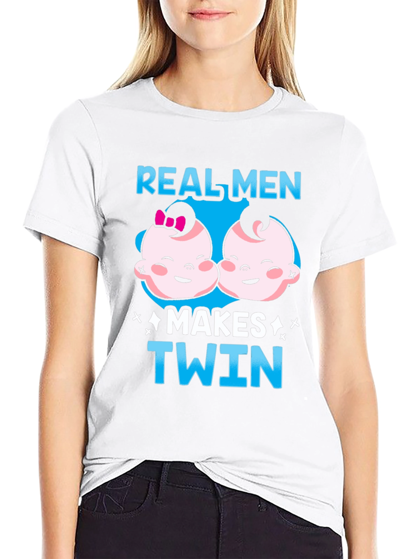 Real Men Makes Twin Black T-Shirt
