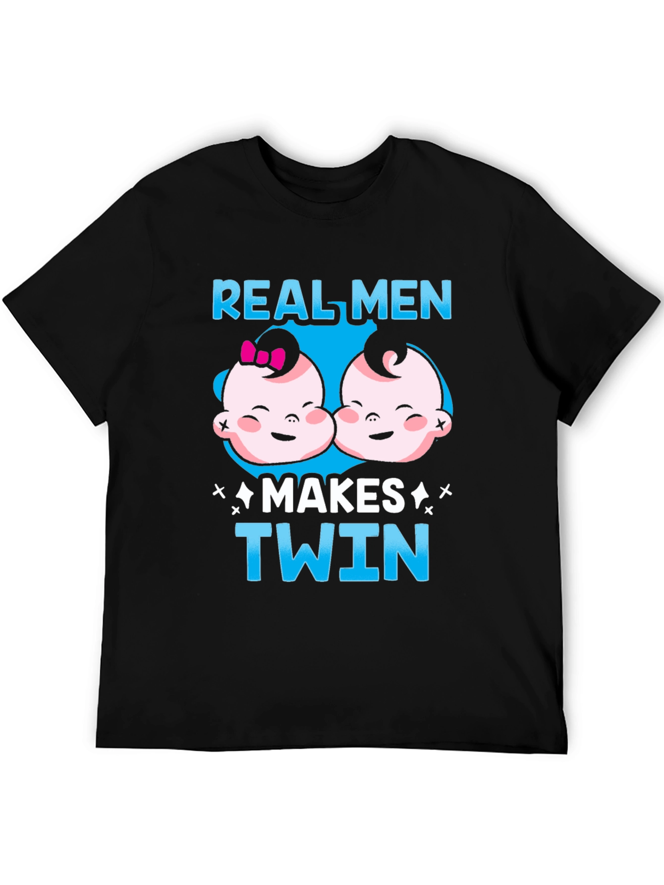 Real Men Makes Twin Black T-Shirt