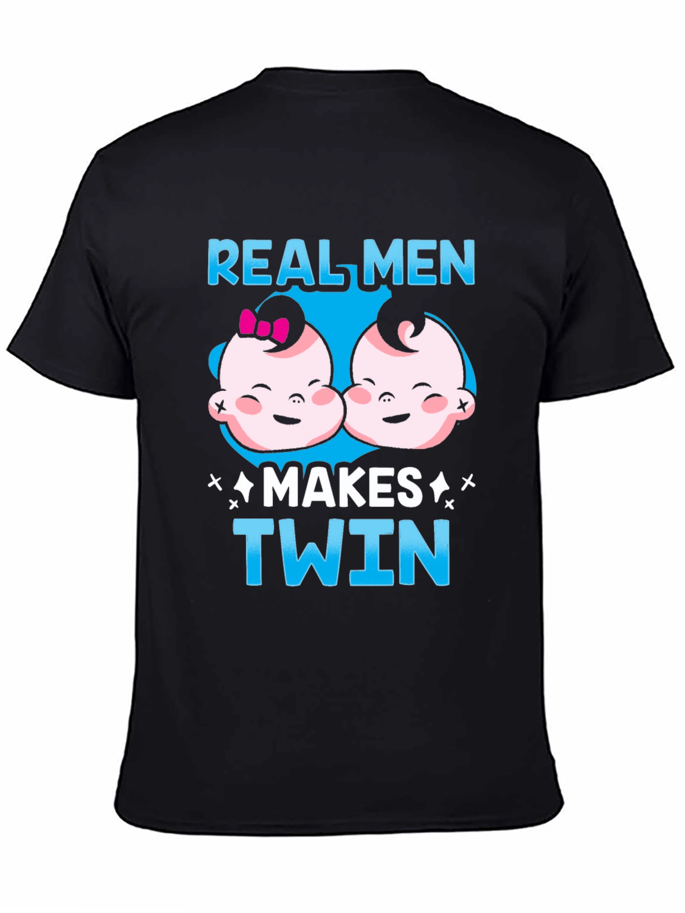 Real Men Makes Twin Black T-Shirt