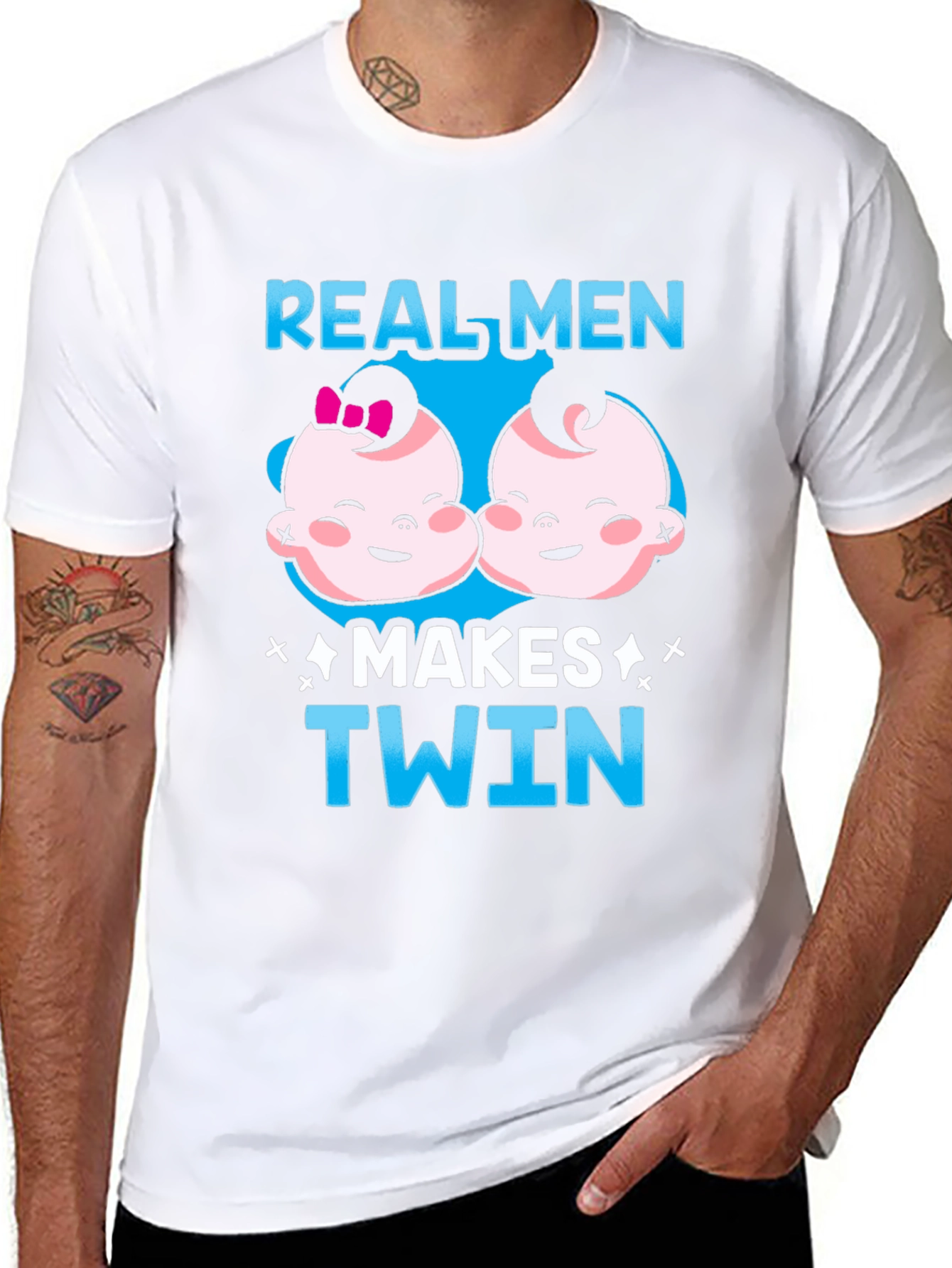 Real Men Makes Twin Black T-Shirt