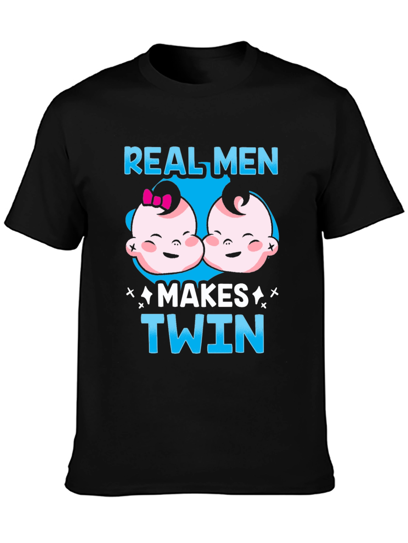Real Men Makes Twin Black T-Shirt