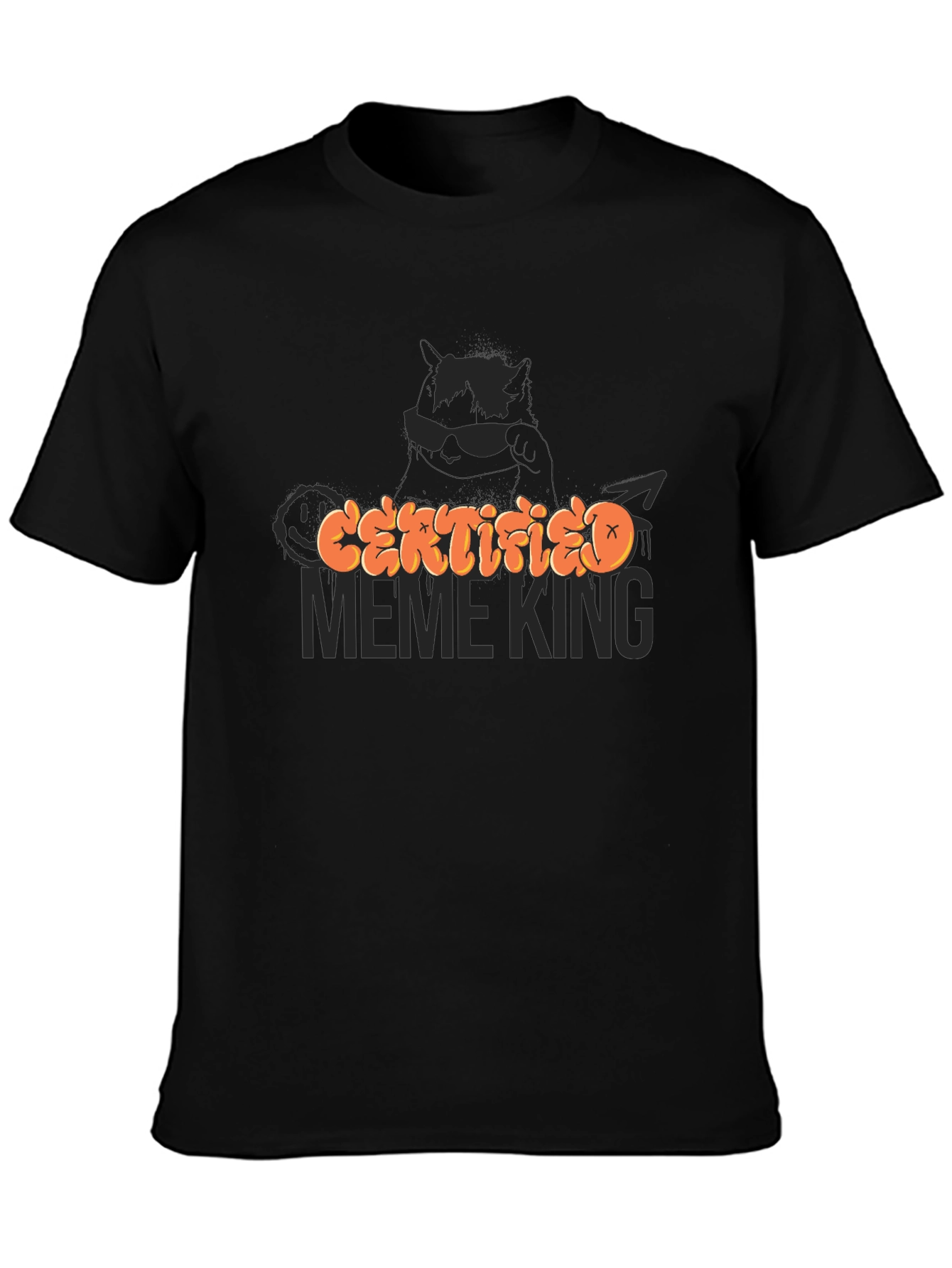 Certified Meme King Graphic Tee - Black Crew Neck