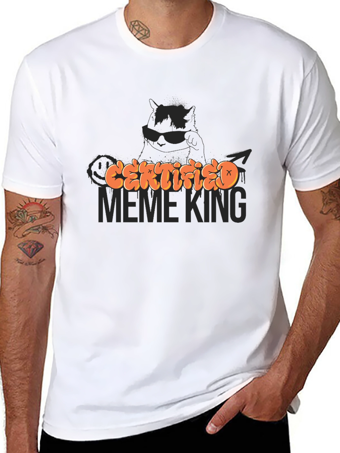 Certified Meme King Graphic Tee - Black Crew Neck