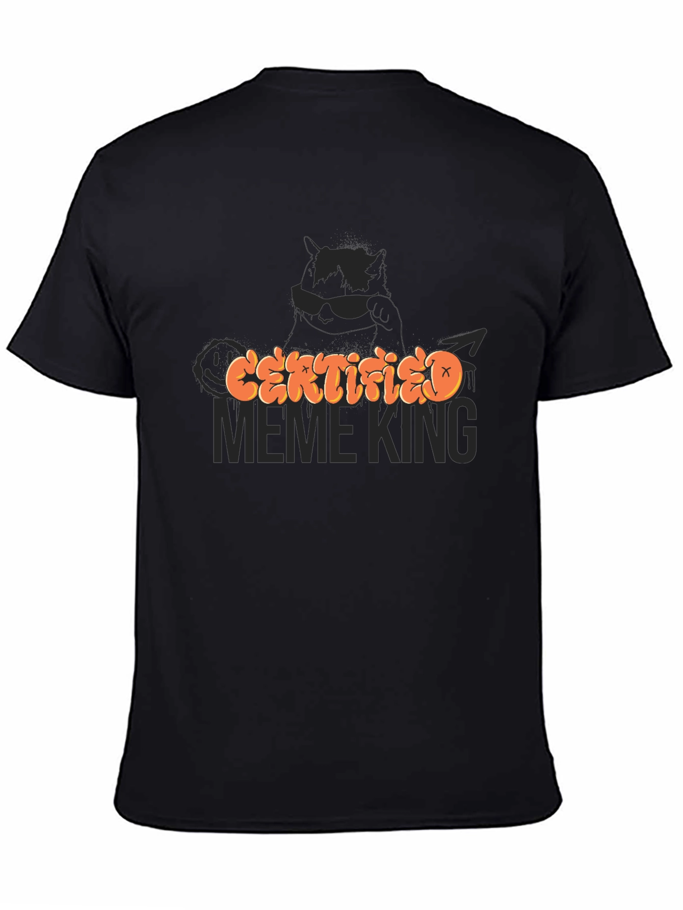 Certified Meme King Graphic Tee - Black Crew Neck