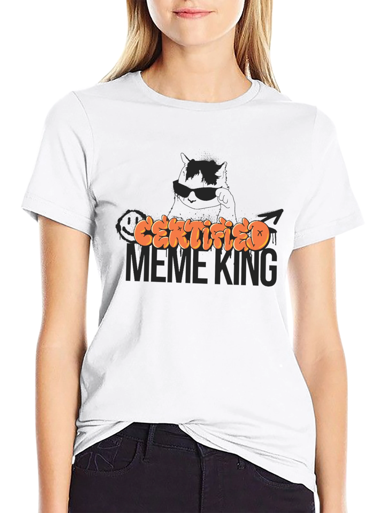 Certified Meme King Graphic Tee - Black Crew Neck
