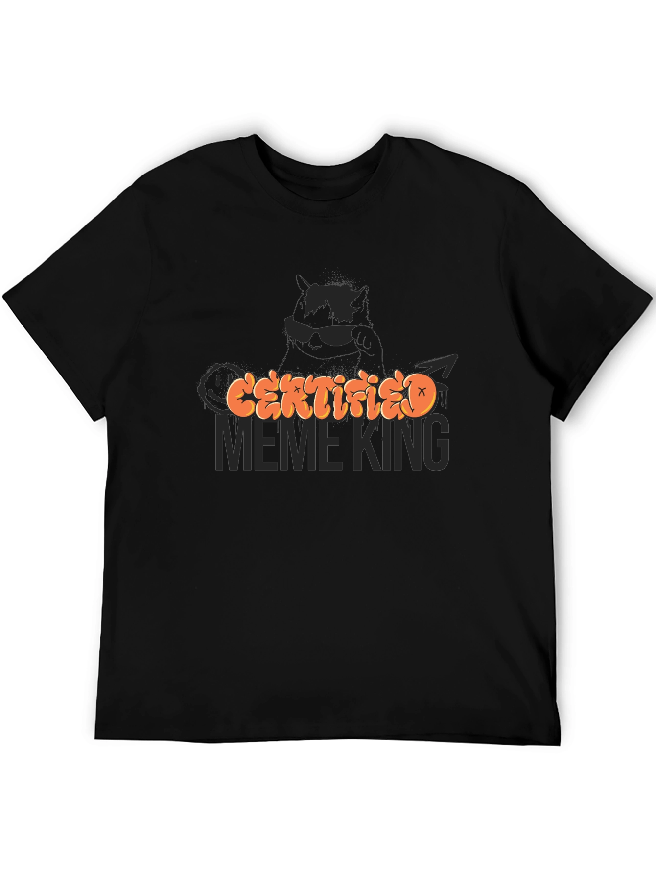 Certified Meme King Graphic Tee - Black Crew Neck