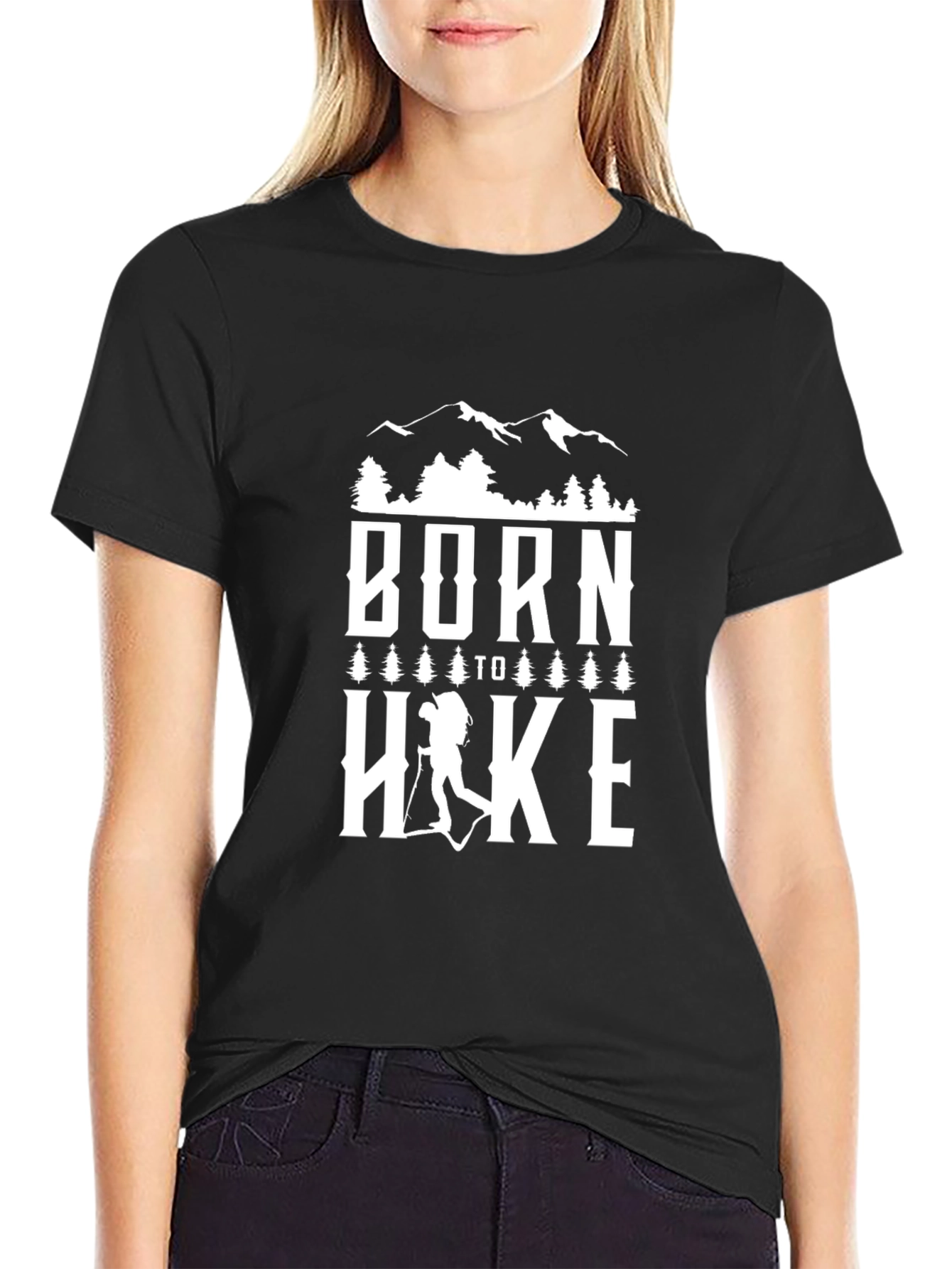 Born To Hike Black Graphic Tee