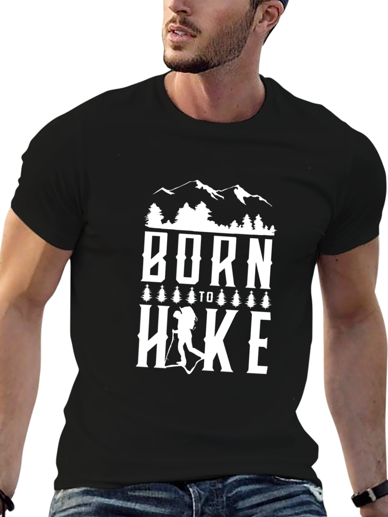 Born To Hike Black Graphic Tee