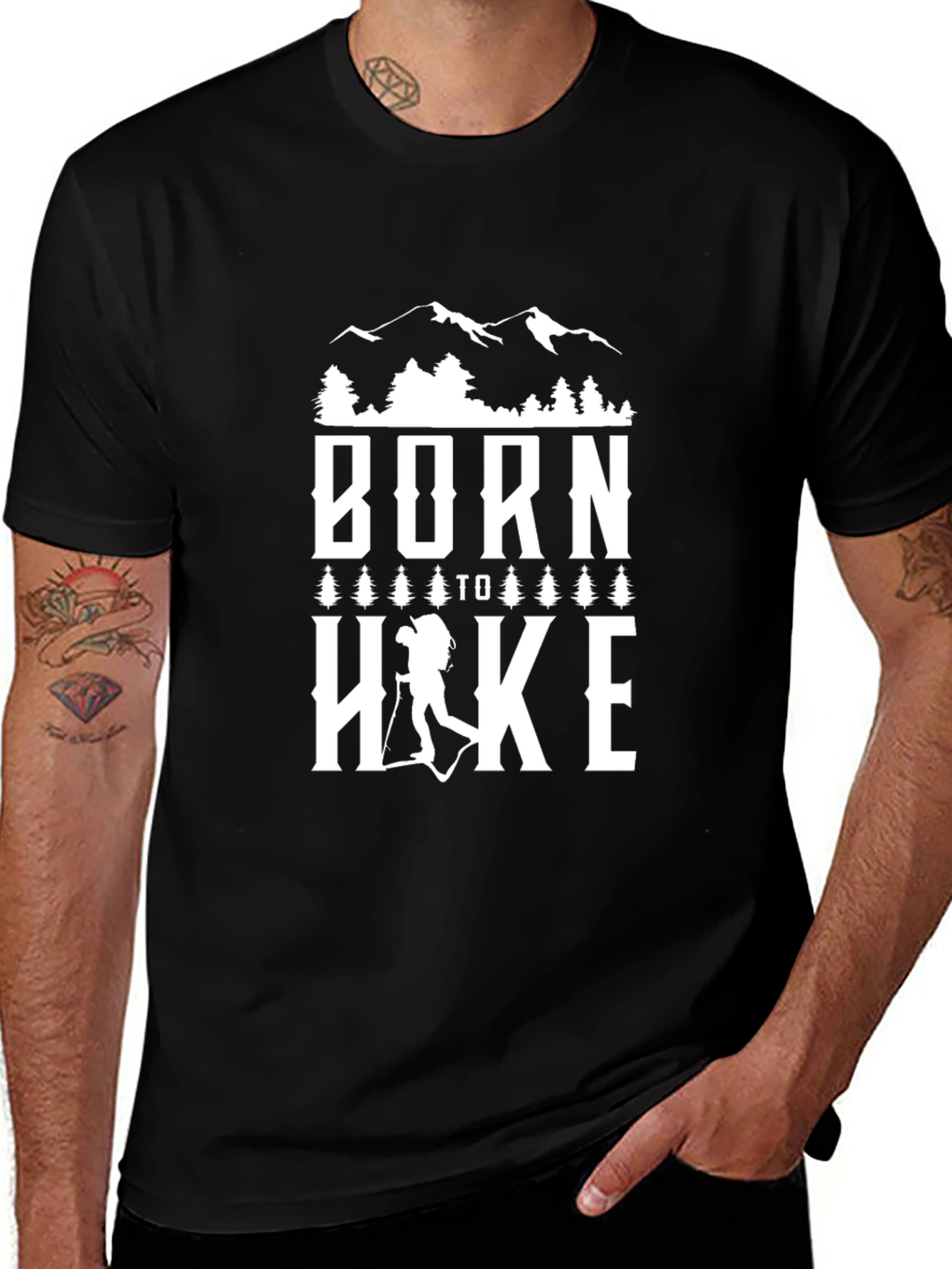 Born To Hike Black Graphic Tee