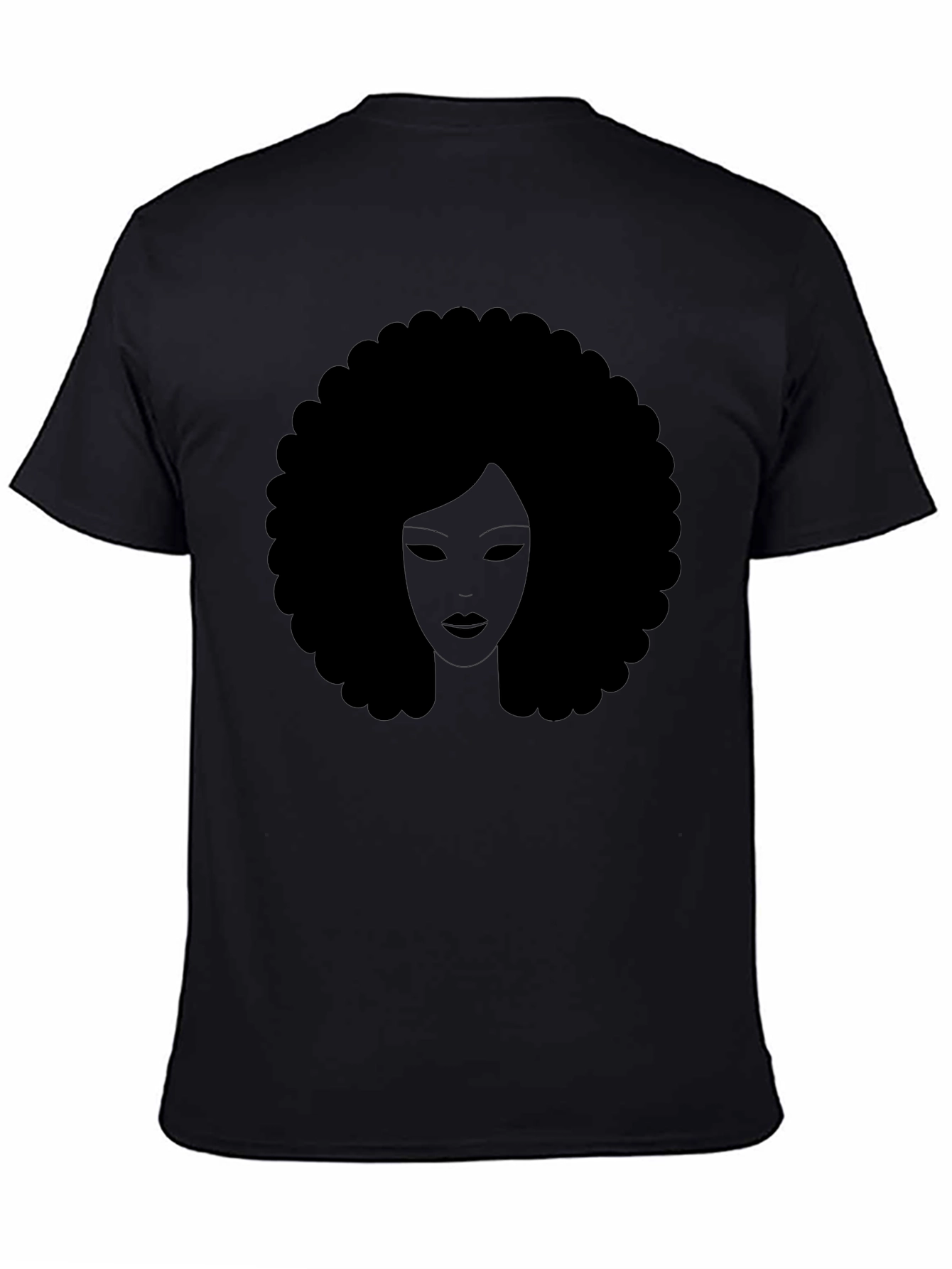 Afro Woman Graphic Tee - Stylish Black T-Shirt