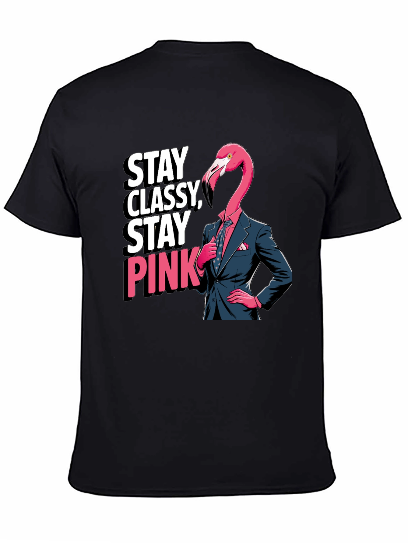 Stay Classy Flamingo T-Shirt - Unique Graphic Tee