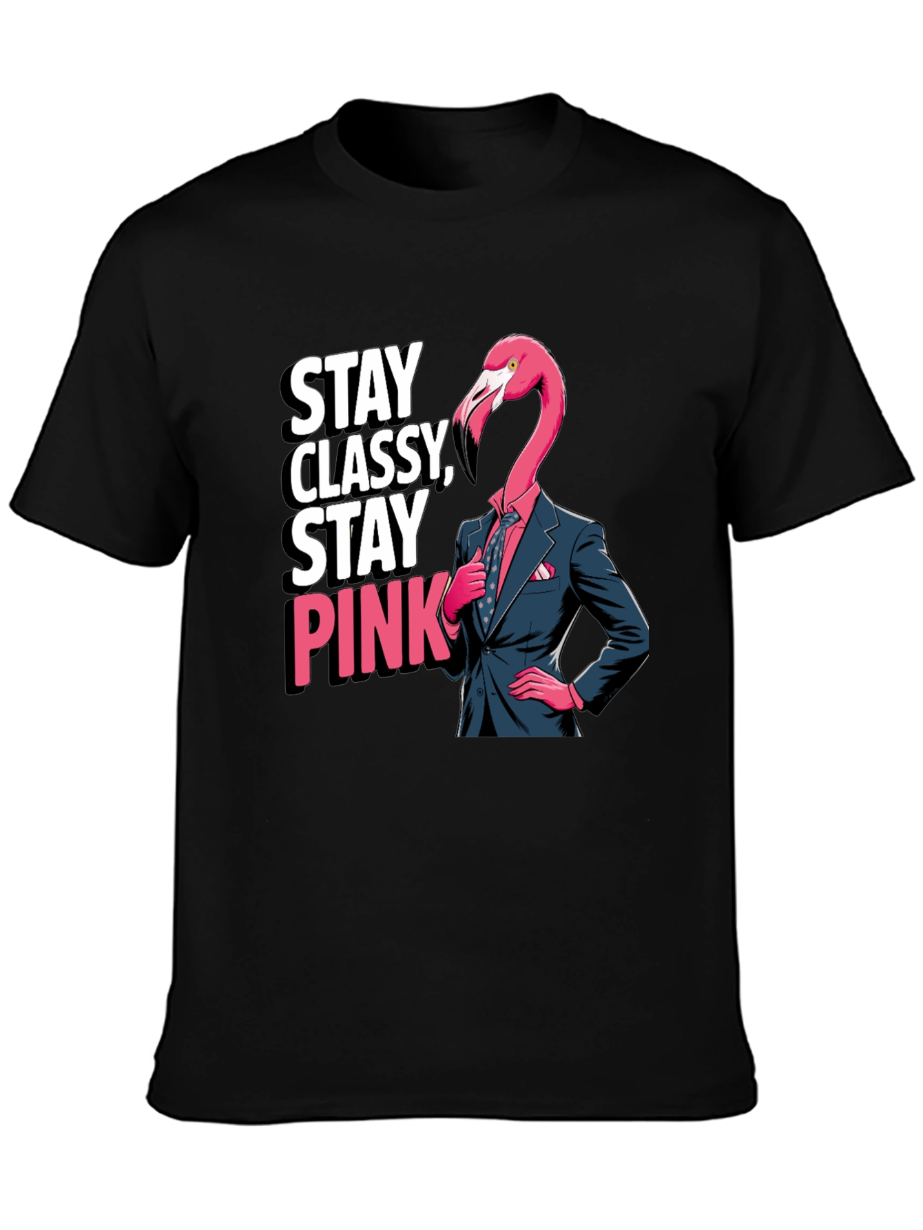 Stay Classy Flamingo T-Shirt - Unique Graphic Tee