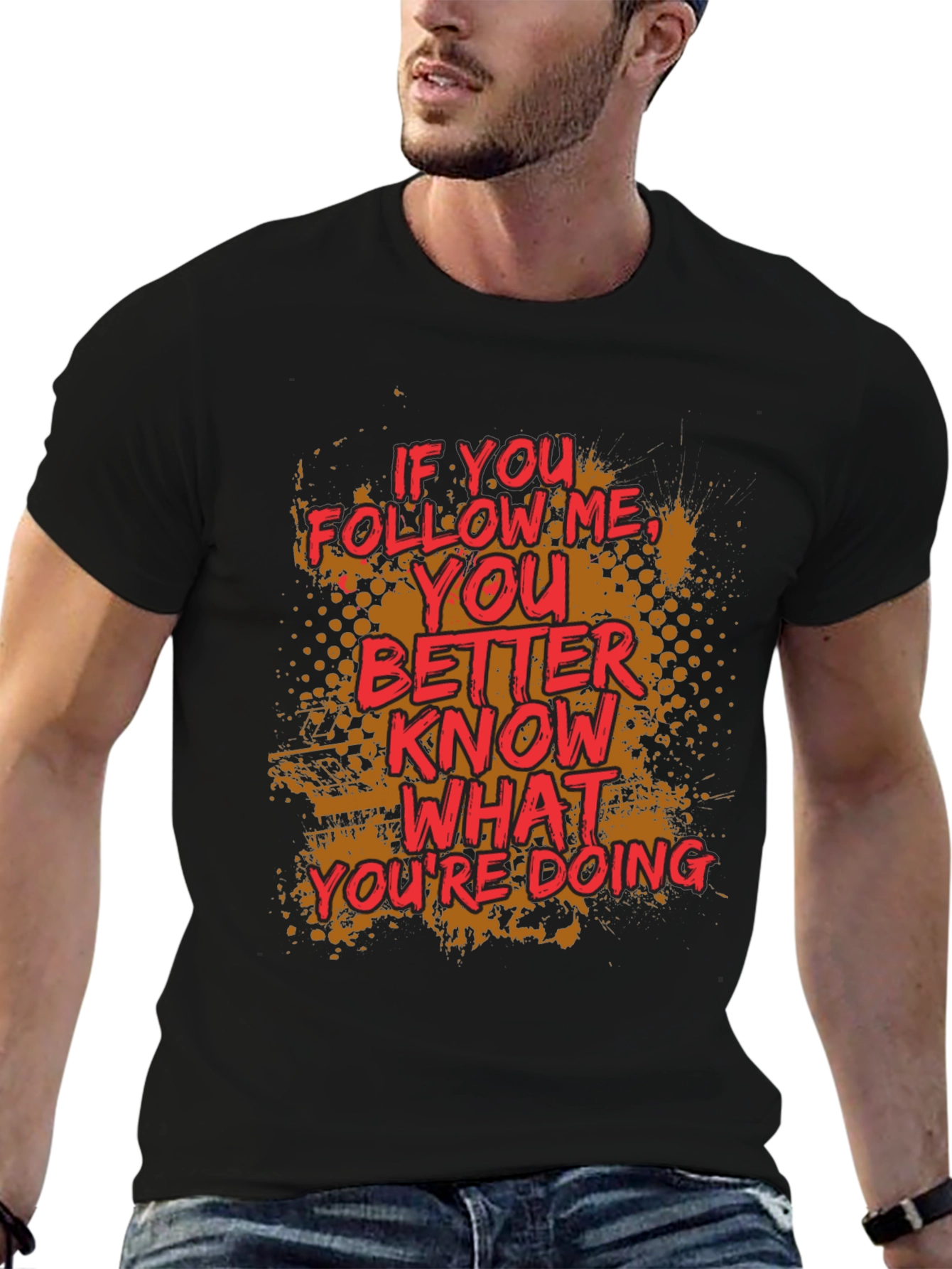 Follow Me Graphic Print Crewneck T-Shirt