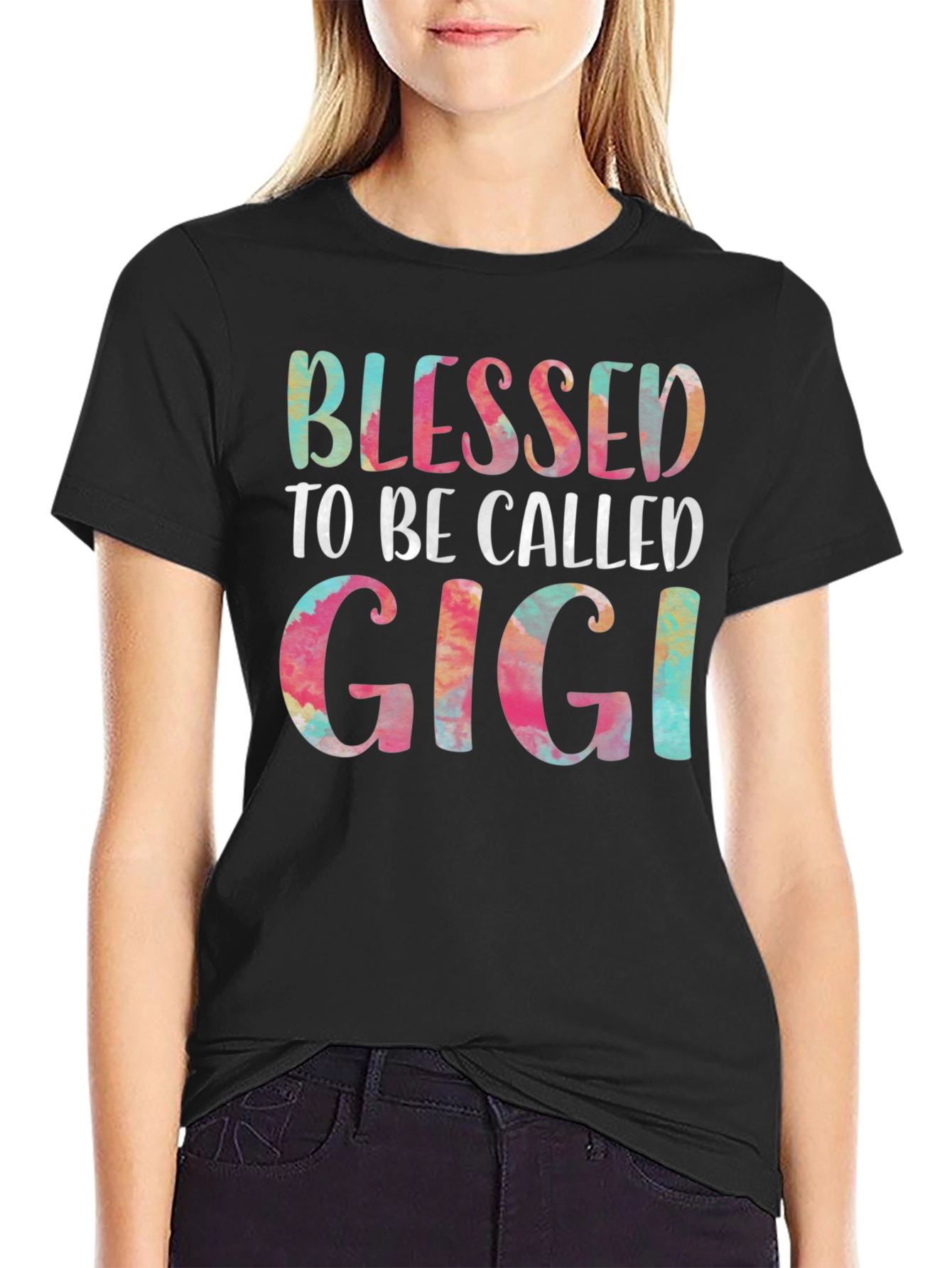 Blessed Gigi Graphic Tee - Black