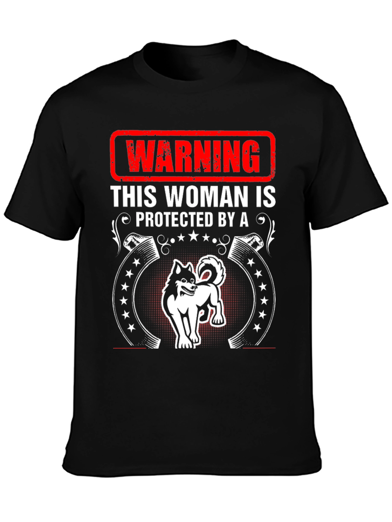 Warning Woman Protected By Dog T-Shirt