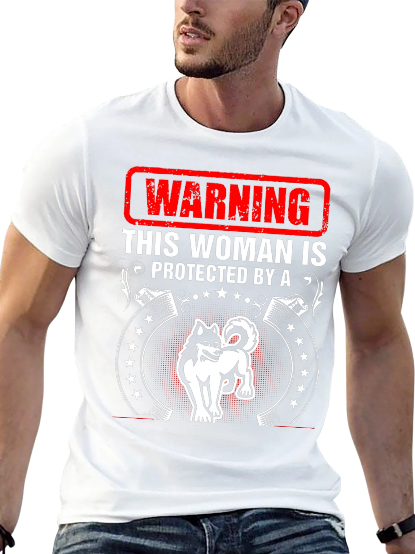 Warning Woman Protected By Dog T-Shirt
