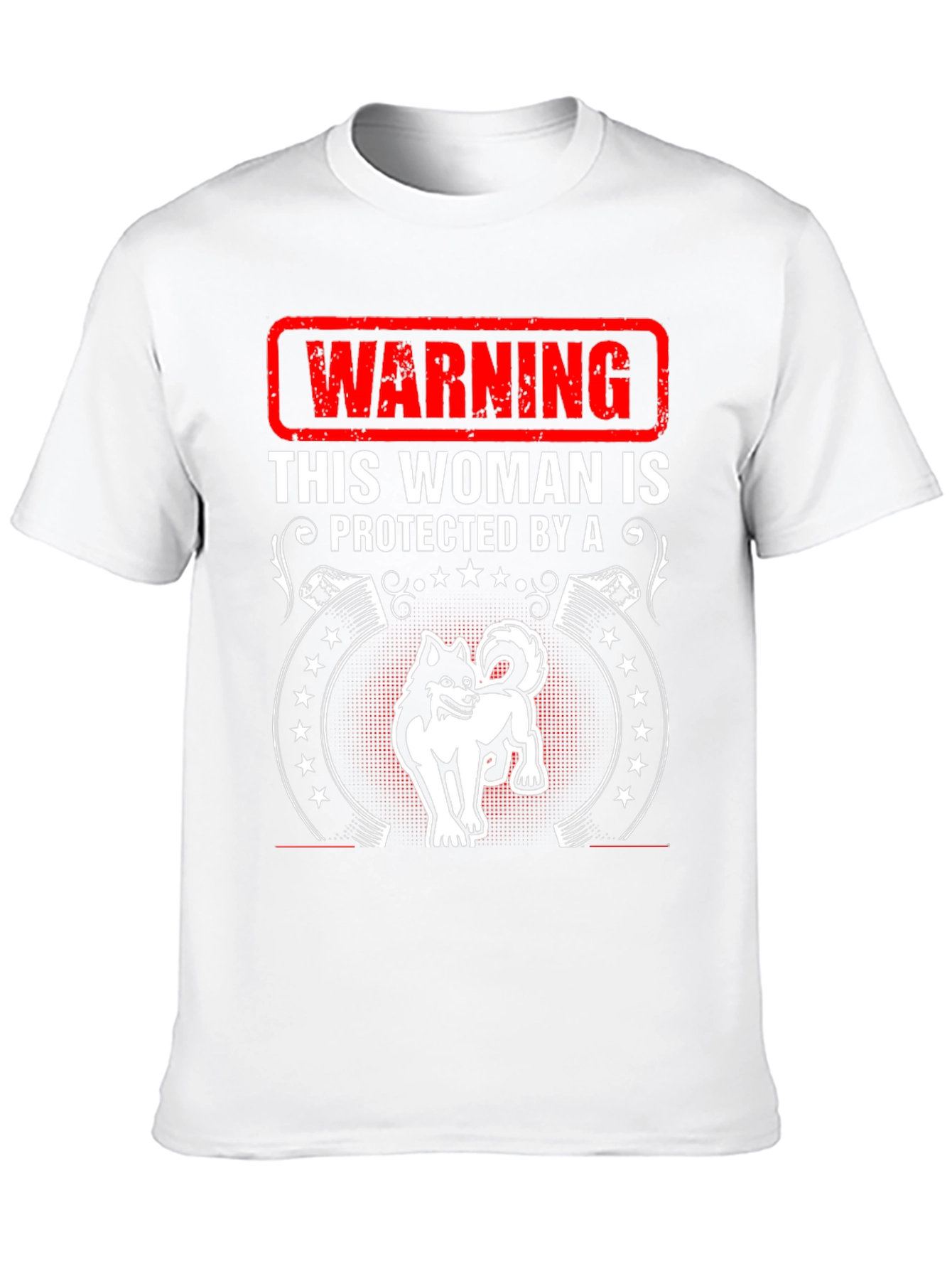Warning Woman Protected By Dog T-Shirt