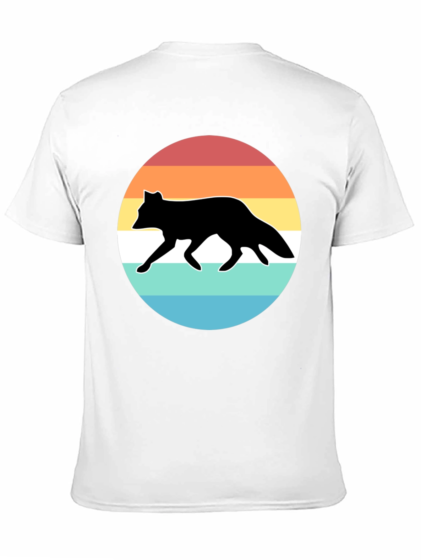 Retro Fox Sunset Graphic Tee - Black