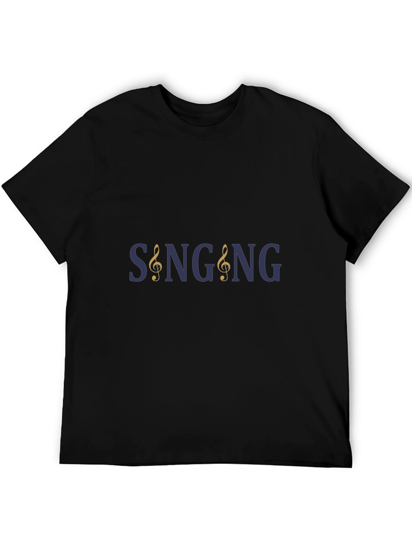 Singing Music Clef Graphic Tee - Black T-Shirt