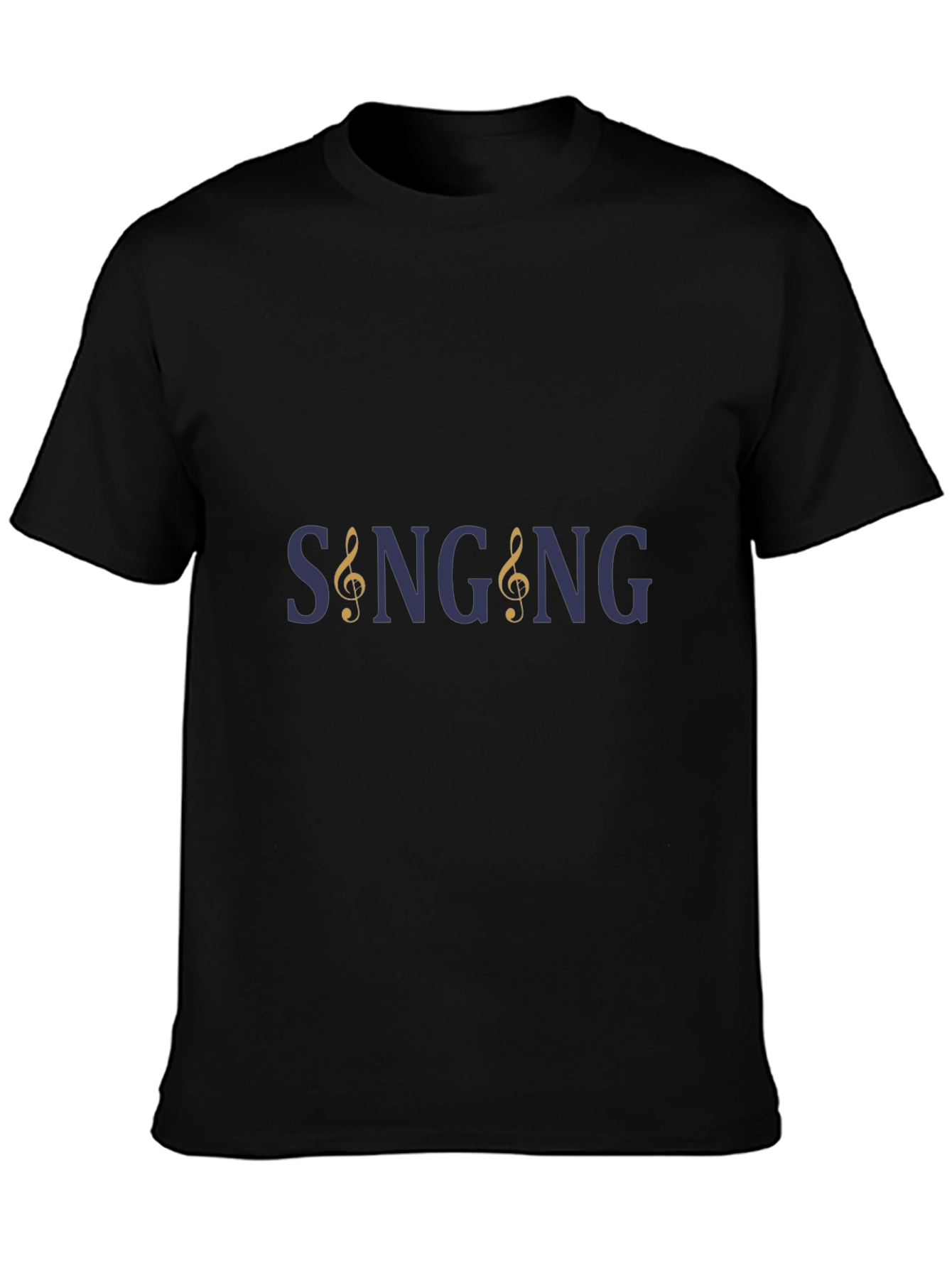 Singing Music Clef Graphic Tee - Black T-Shirt