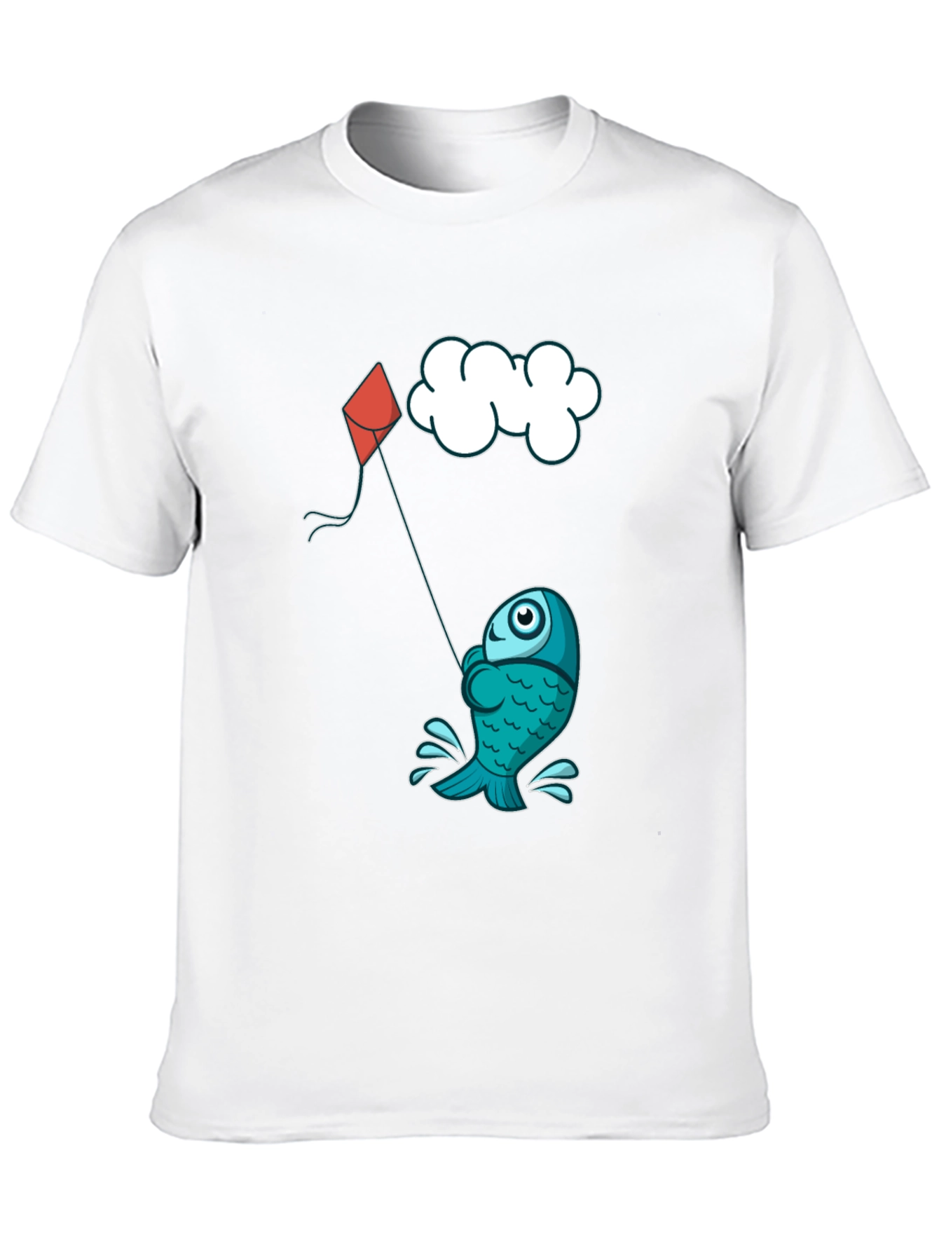 Fish Kite T-Shirt - Fun Cartoon Design