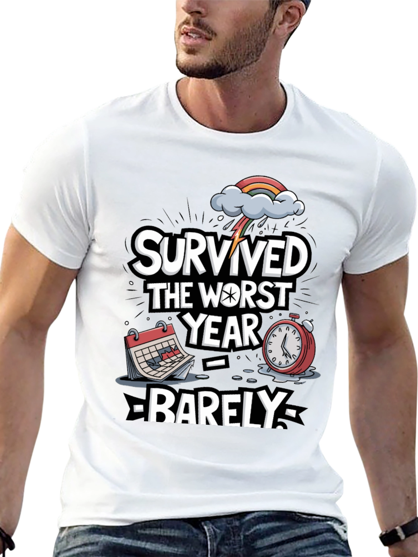 Survived the Worst Year Barely Graphic T-Shirt