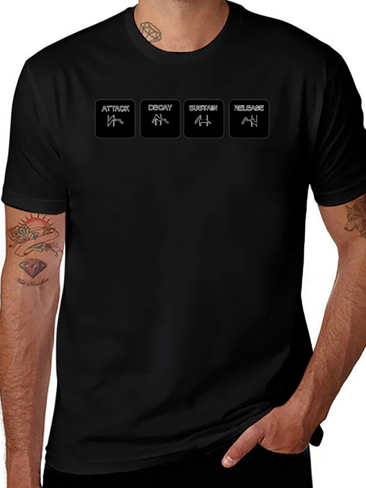 Synth ADSR Envelope Black T-Shirt