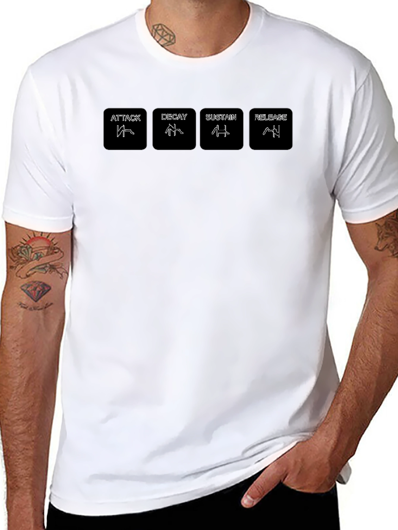 Synth ADSR Envelope Black T-Shirt